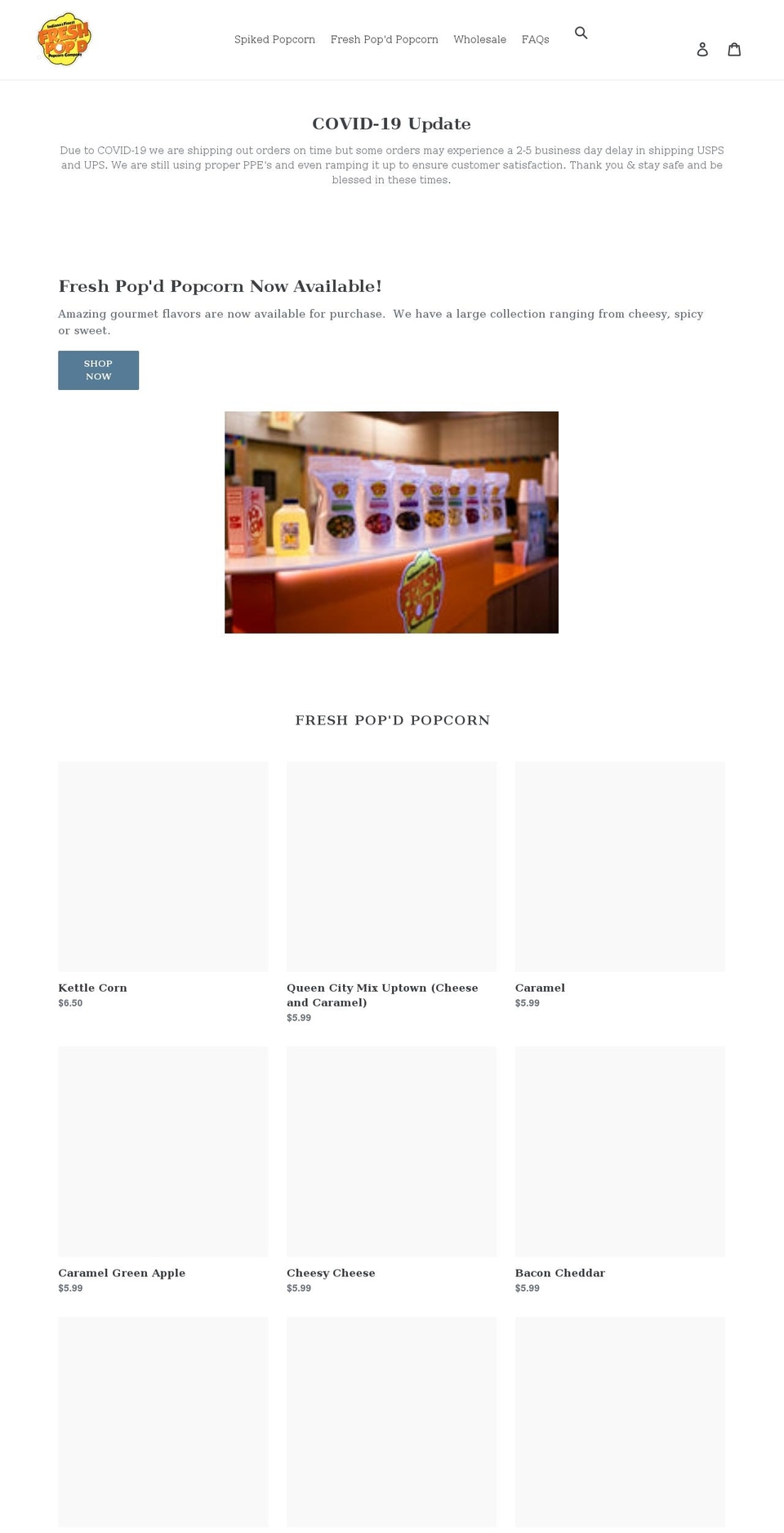 spikedcorn.com shopify website screenshot