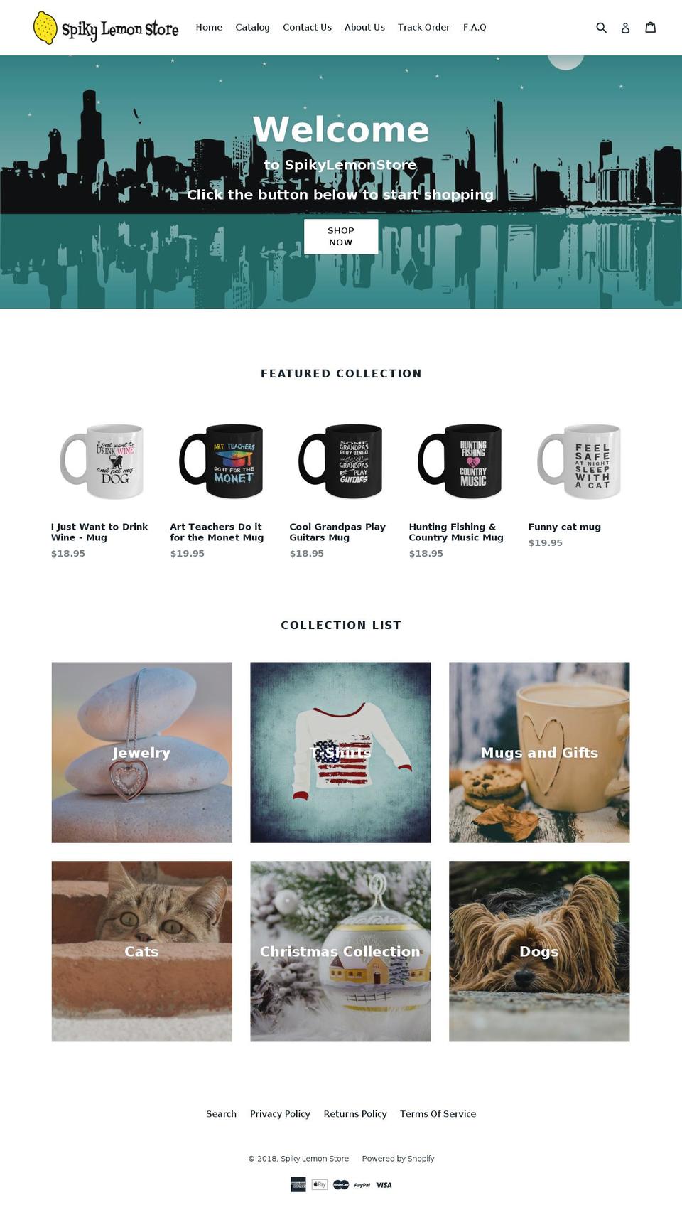 spikylemonstore.com shopify website screenshot