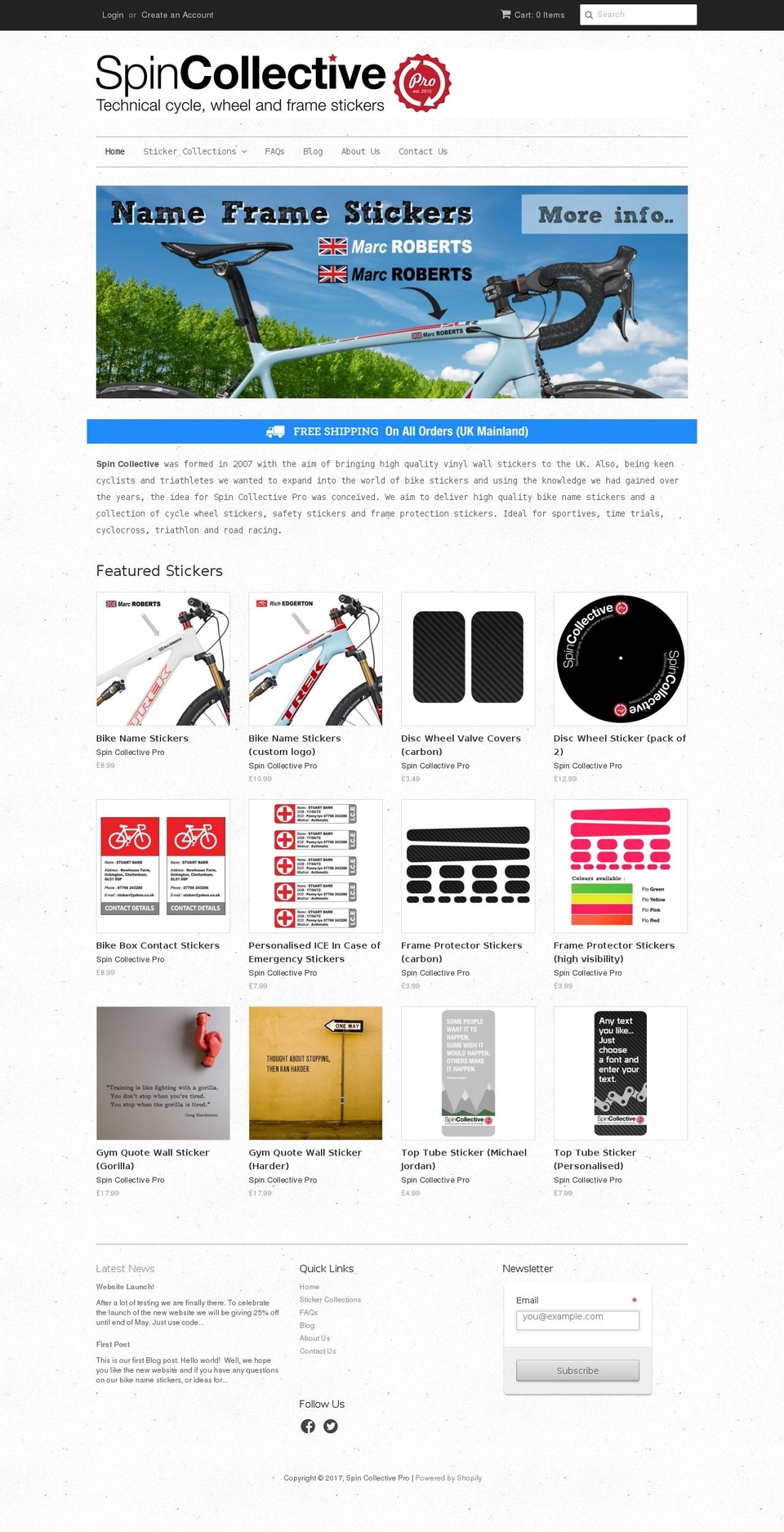 spincollectivepro.co.uk shopify website screenshot