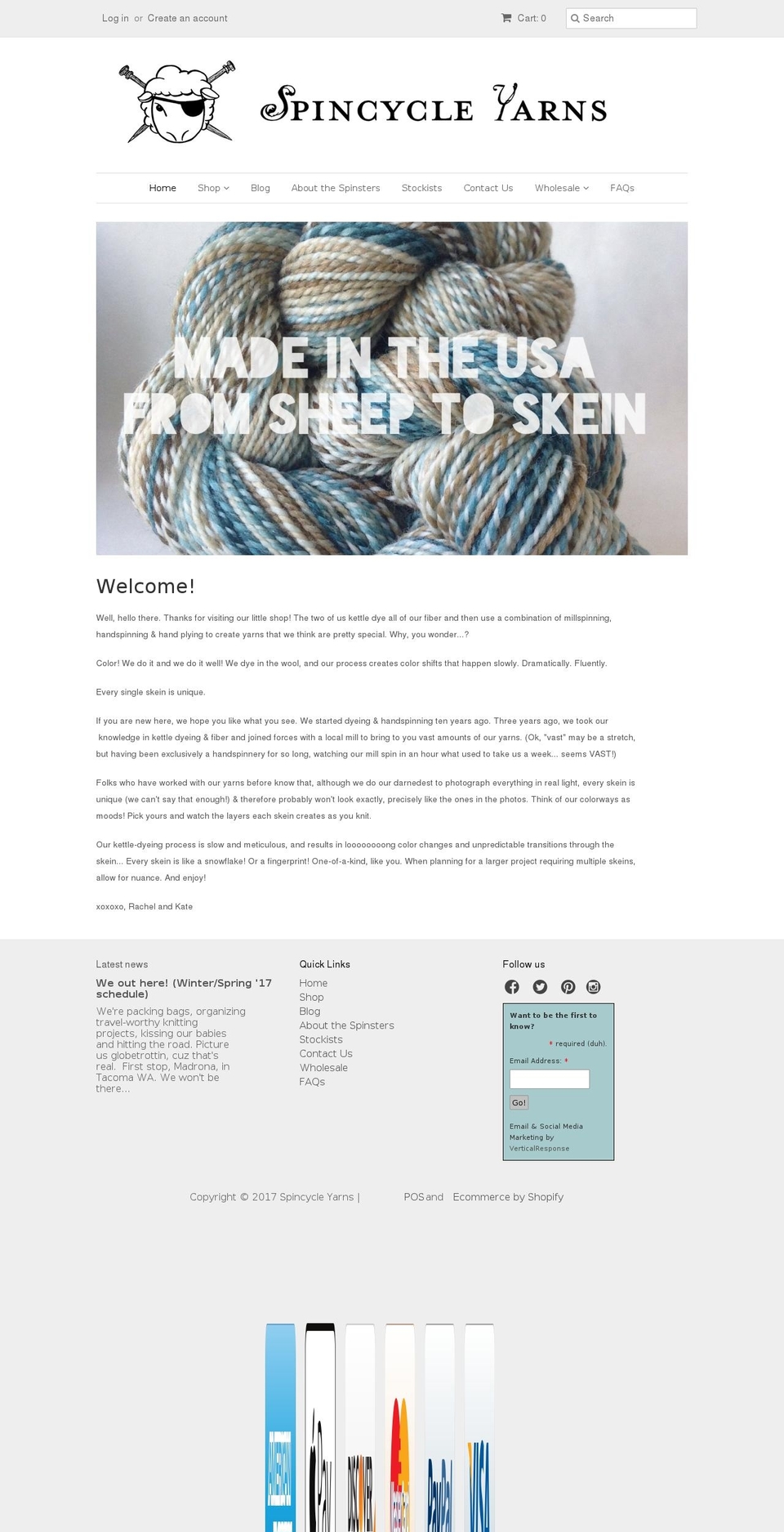 spincycleyarn.com shopify website screenshot