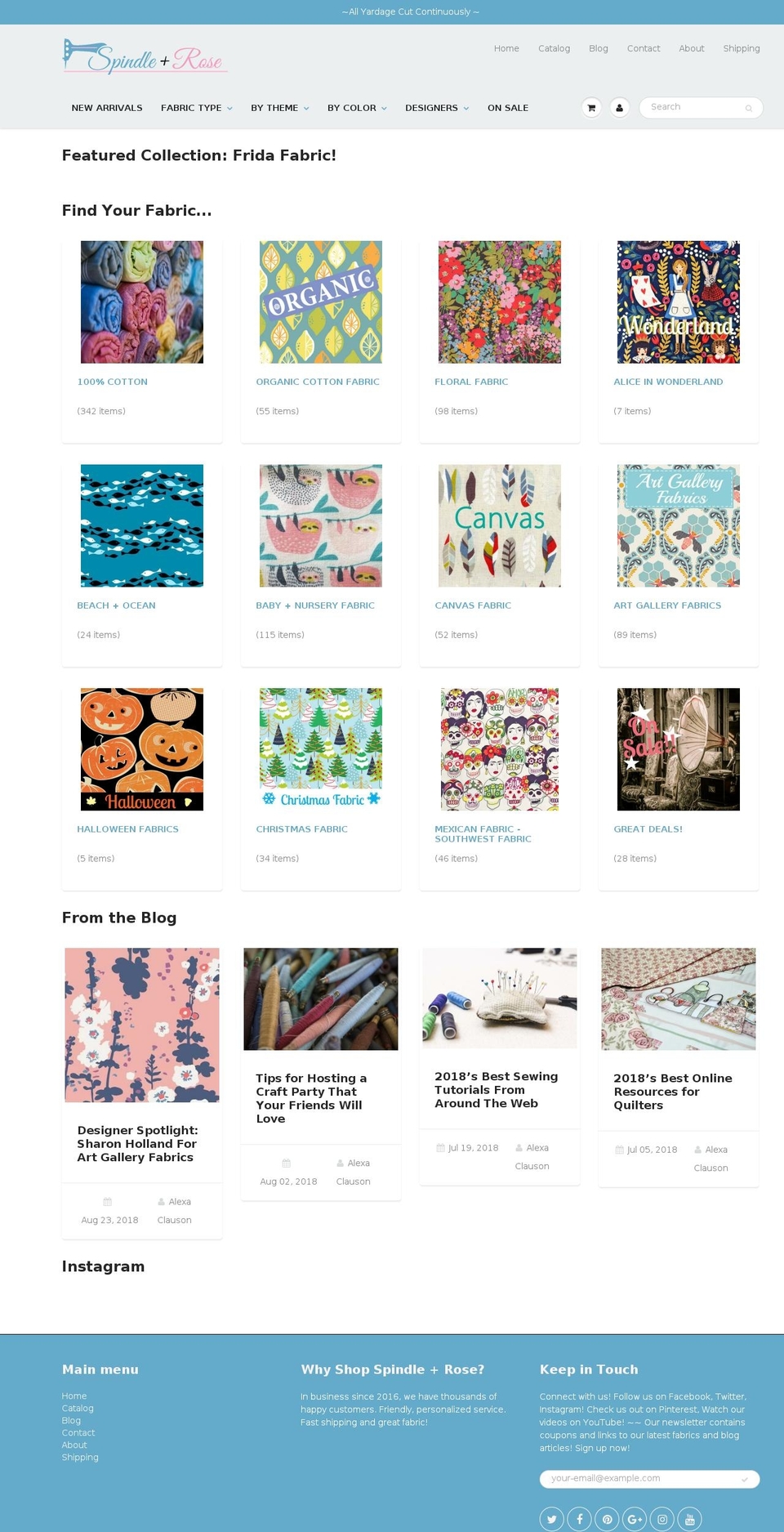 spindleandrose.com — Shopify storefront screenshot