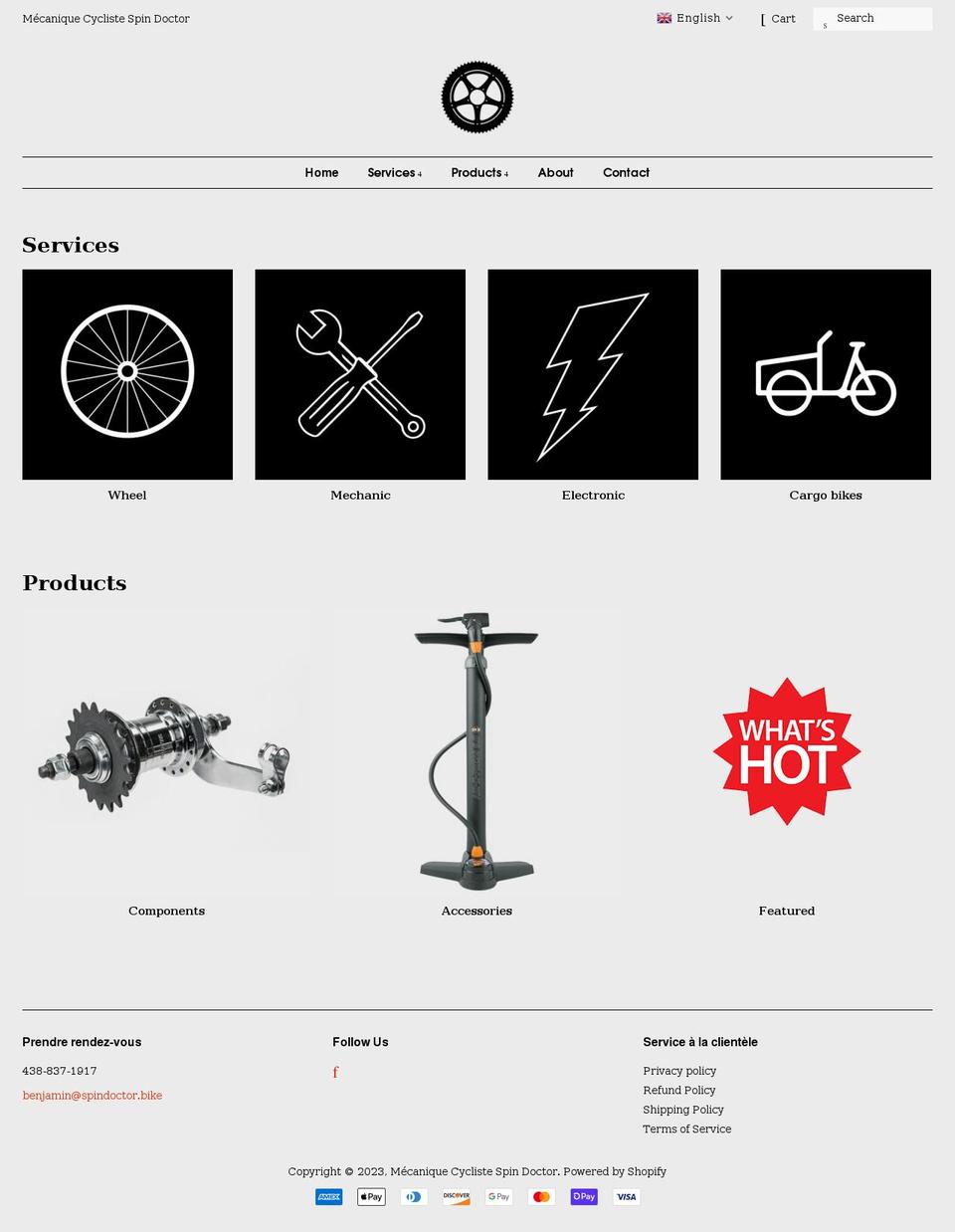 spindoctor.bike shopify website screenshot