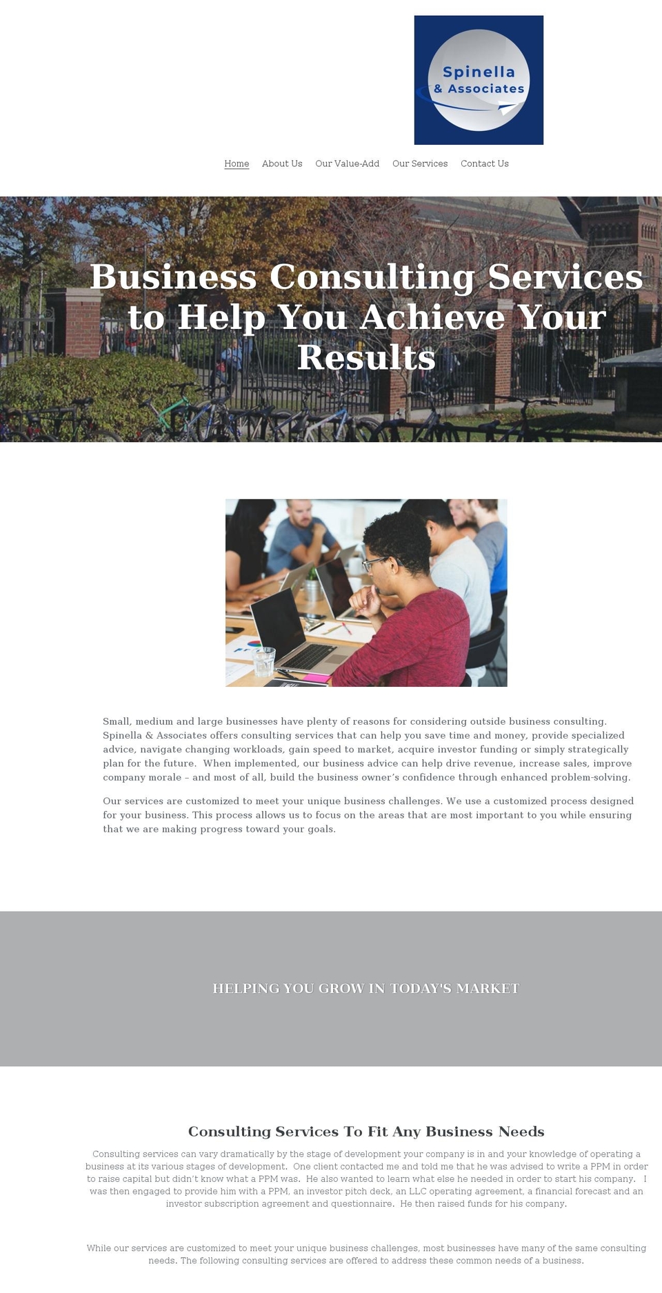 spinellaassociates.com shopify website screenshot