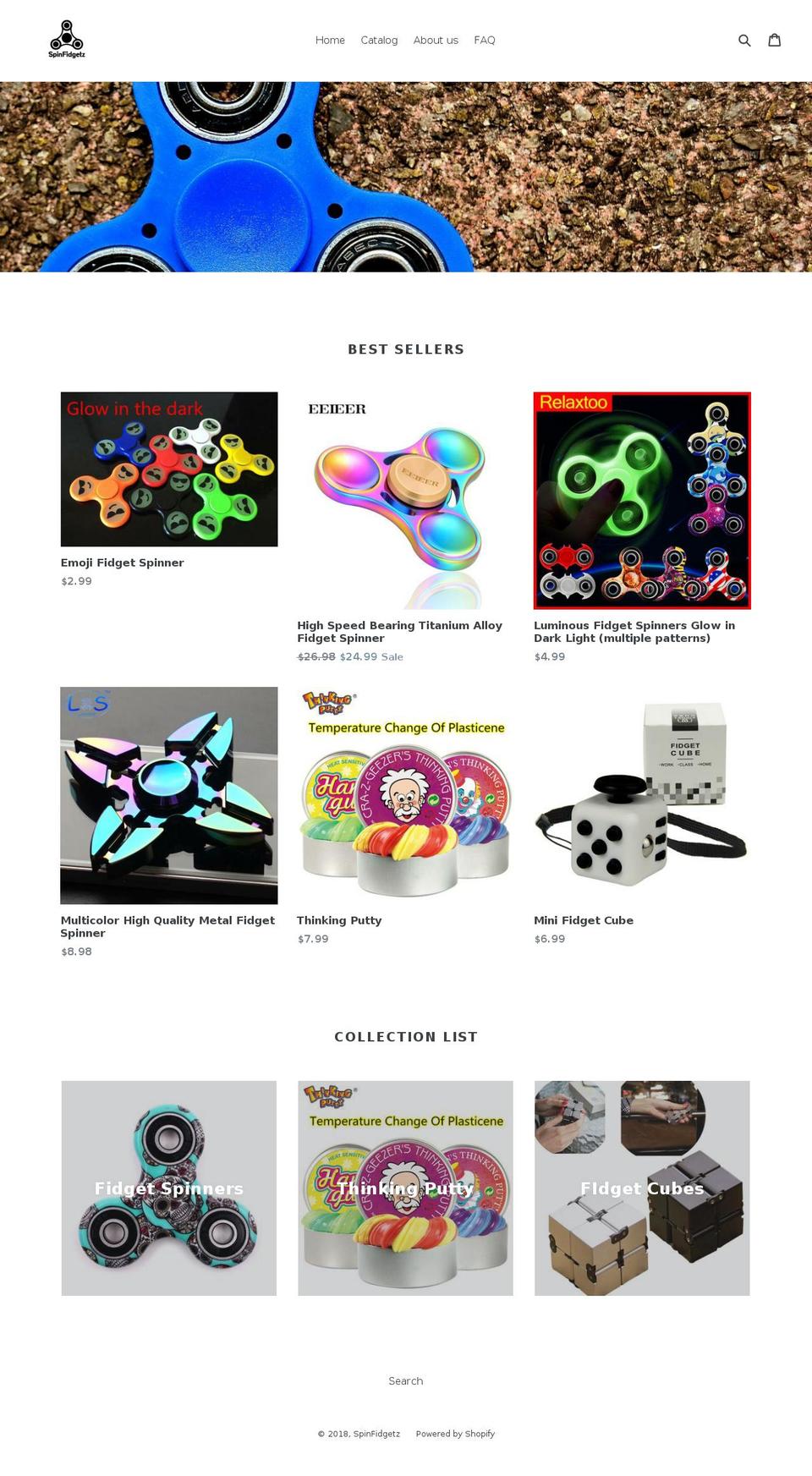 spinfidgetz.com — Shopify storefront screenshot