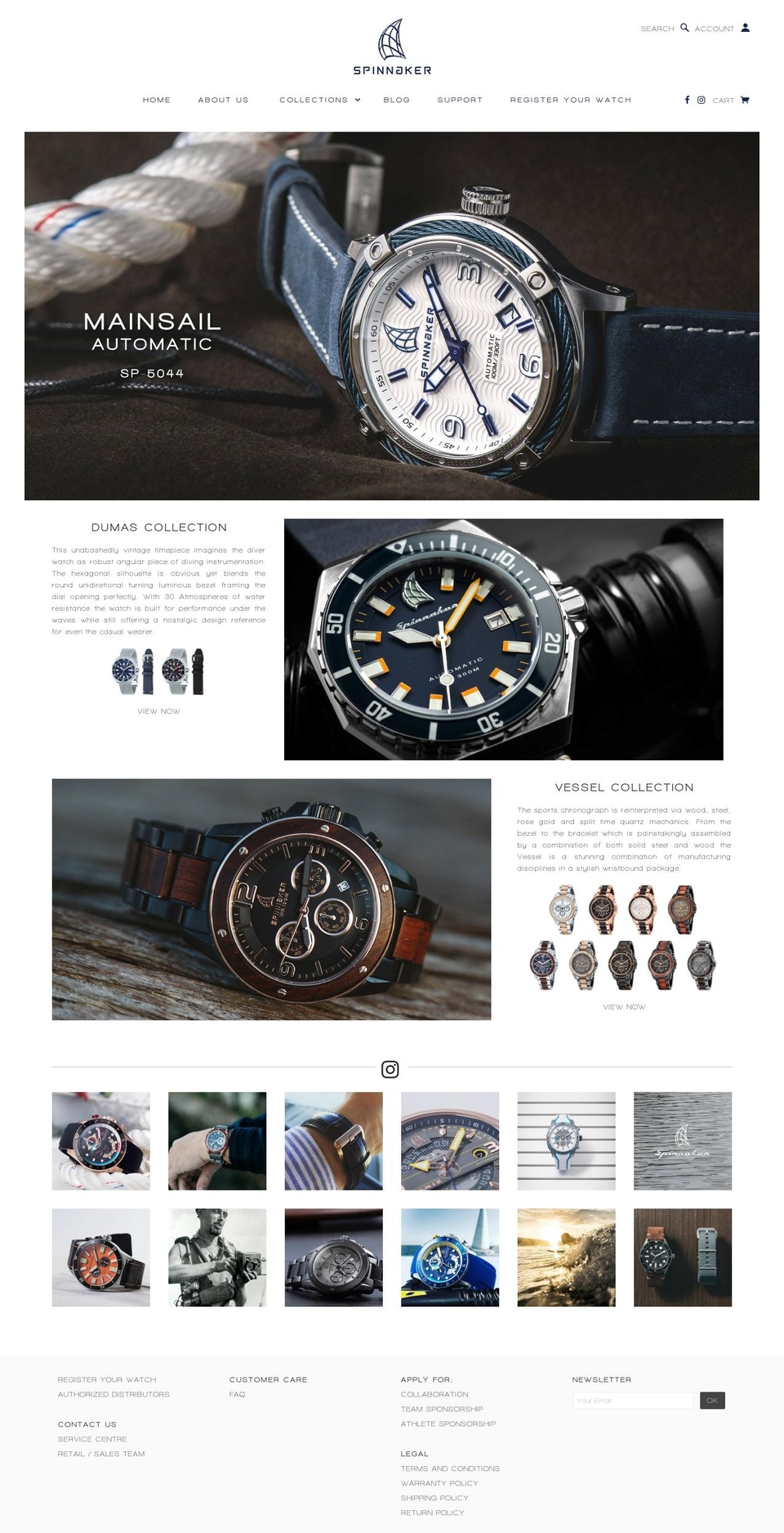 WATCHES Shopify theme site example spinnaker-watches.com