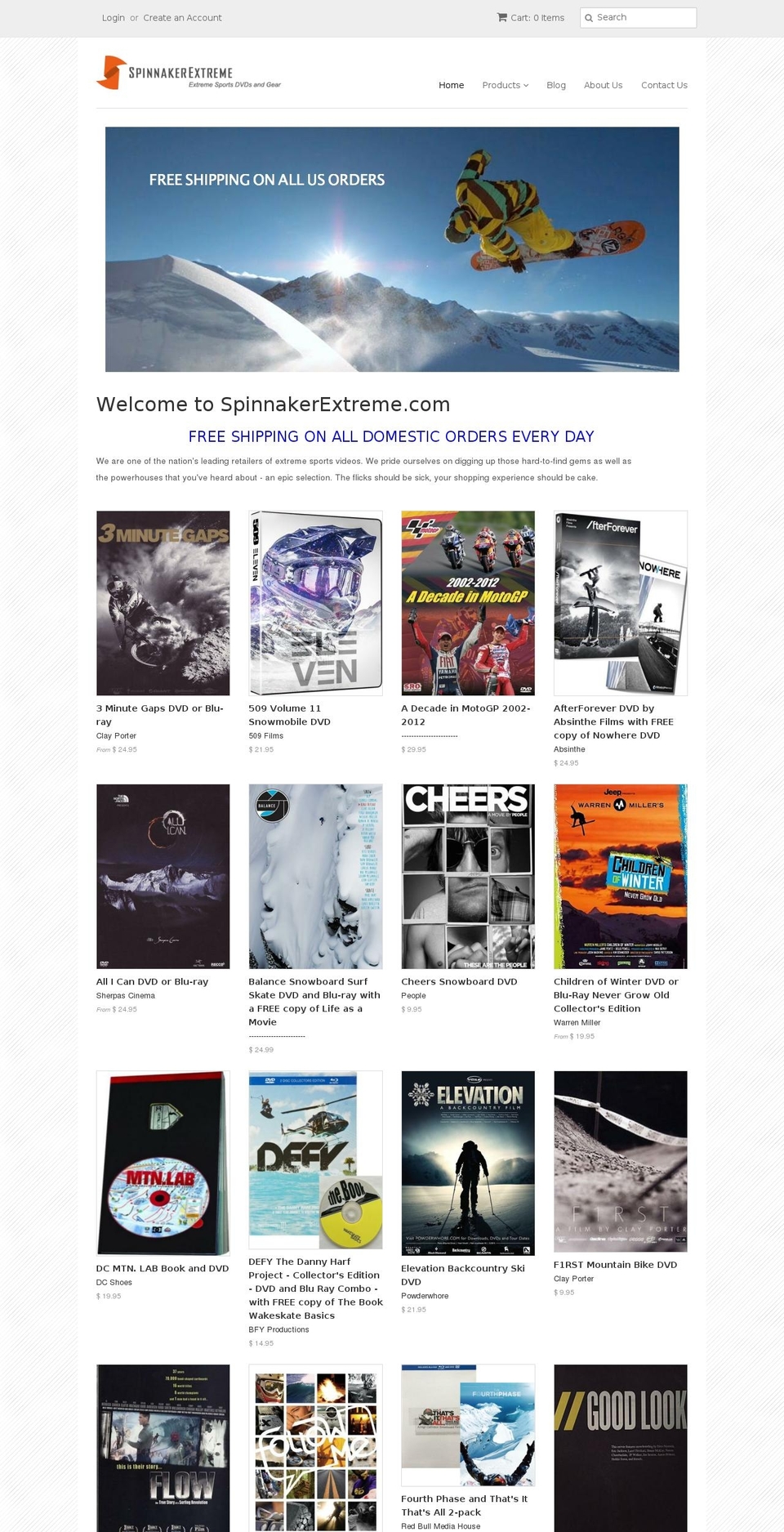 spinnakerextreme.com shopify website screenshot