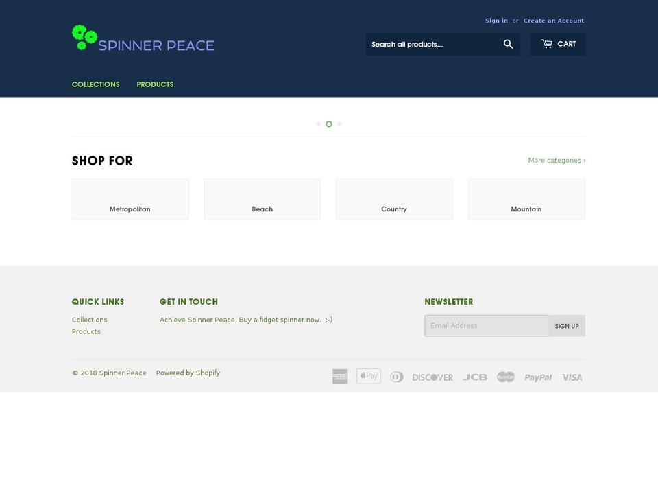 spinnerpeace.com — Shopify storefront screenshot