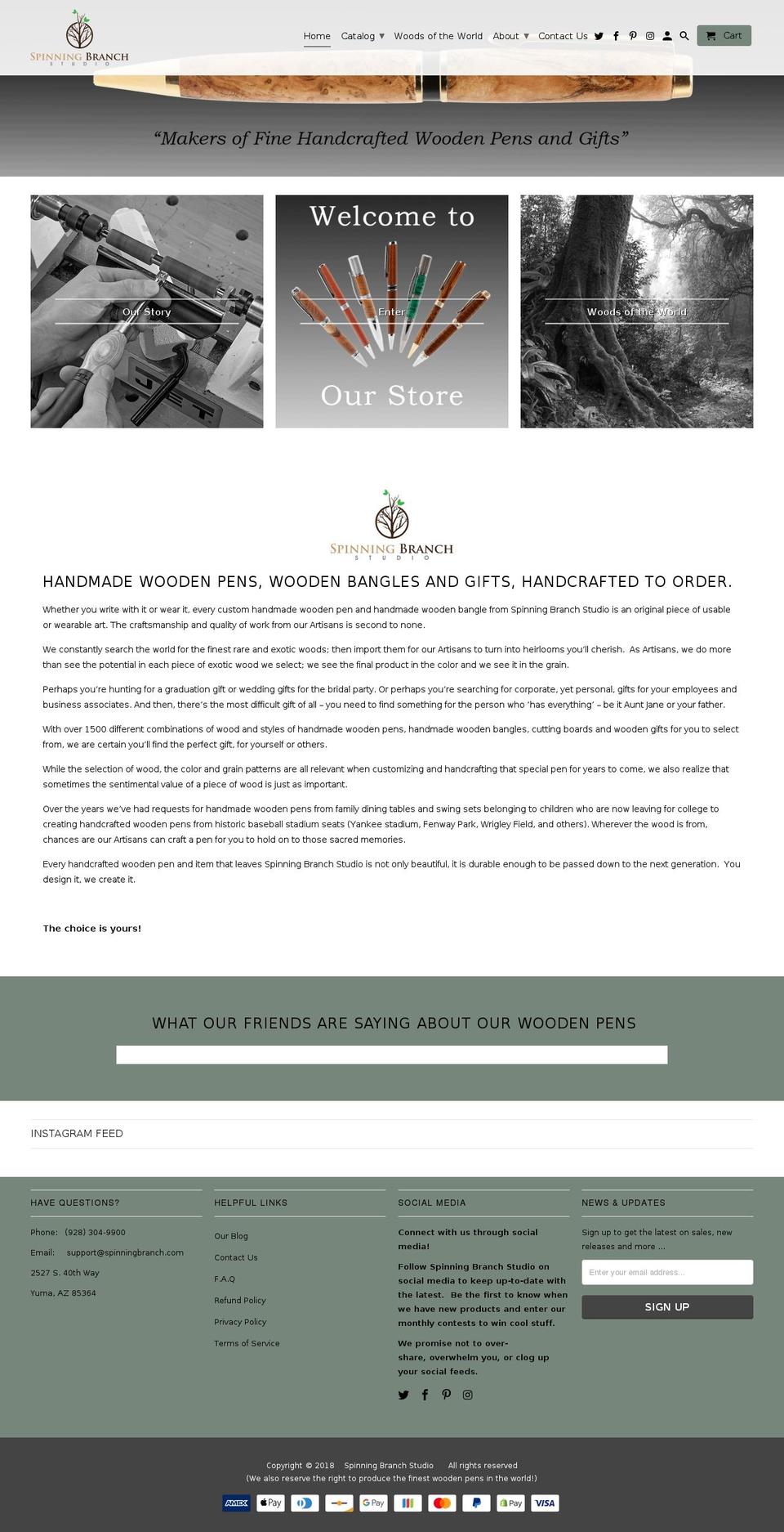 spinningbranch.com shopify website screenshot