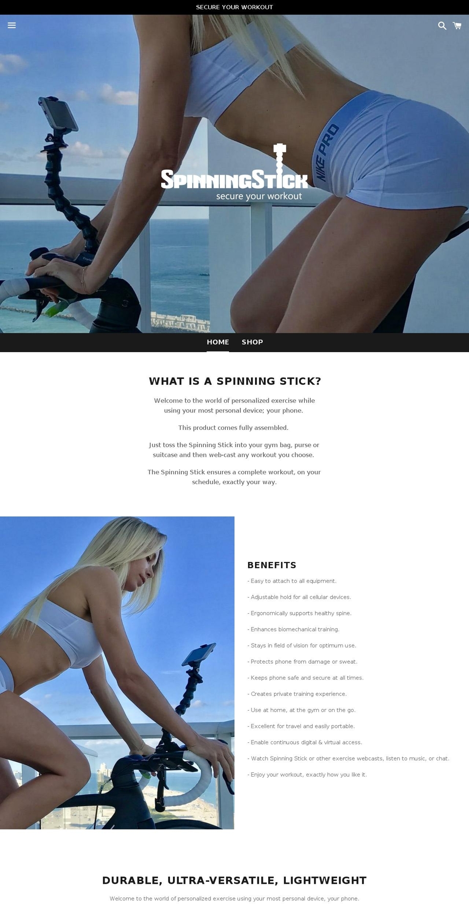 spinningstick.com — Shopify storefront screenshot
