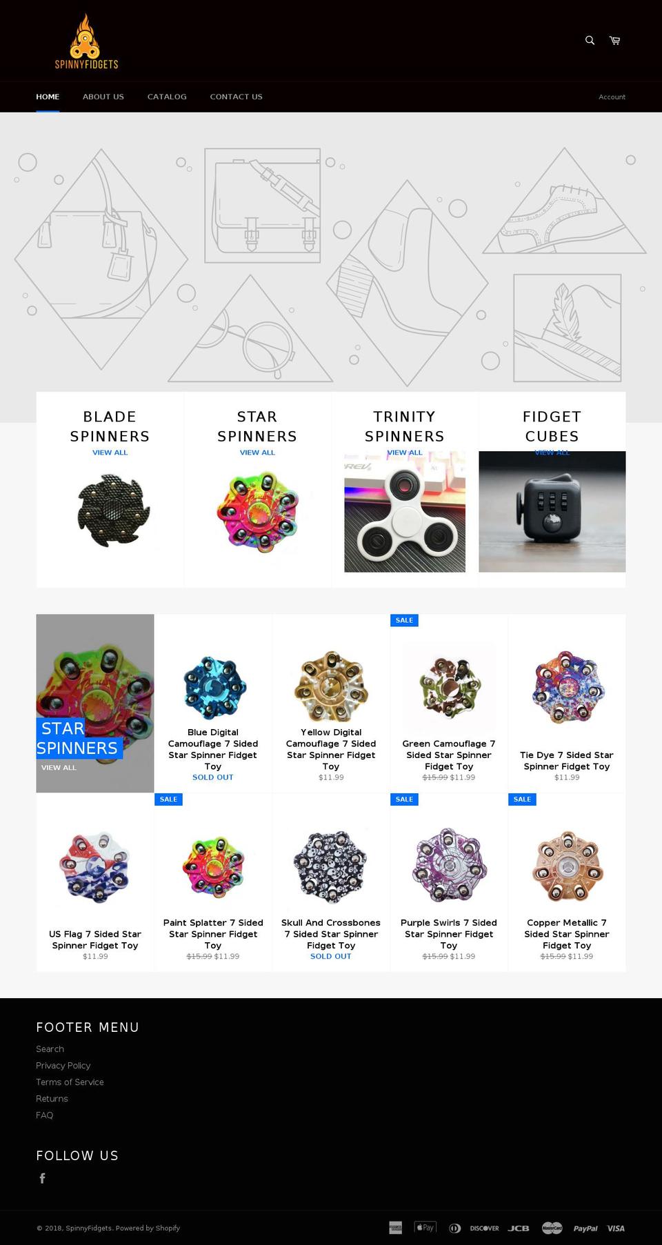 spinnyfidgets.com — Shopify storefront screenshot