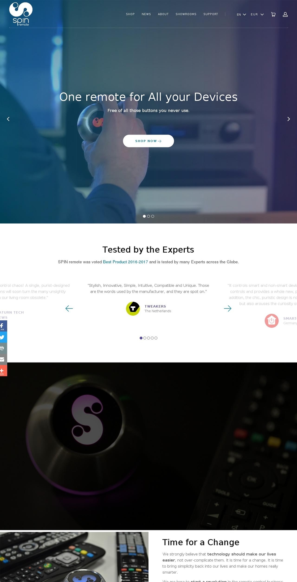 spinremote.com shopify website screenshot