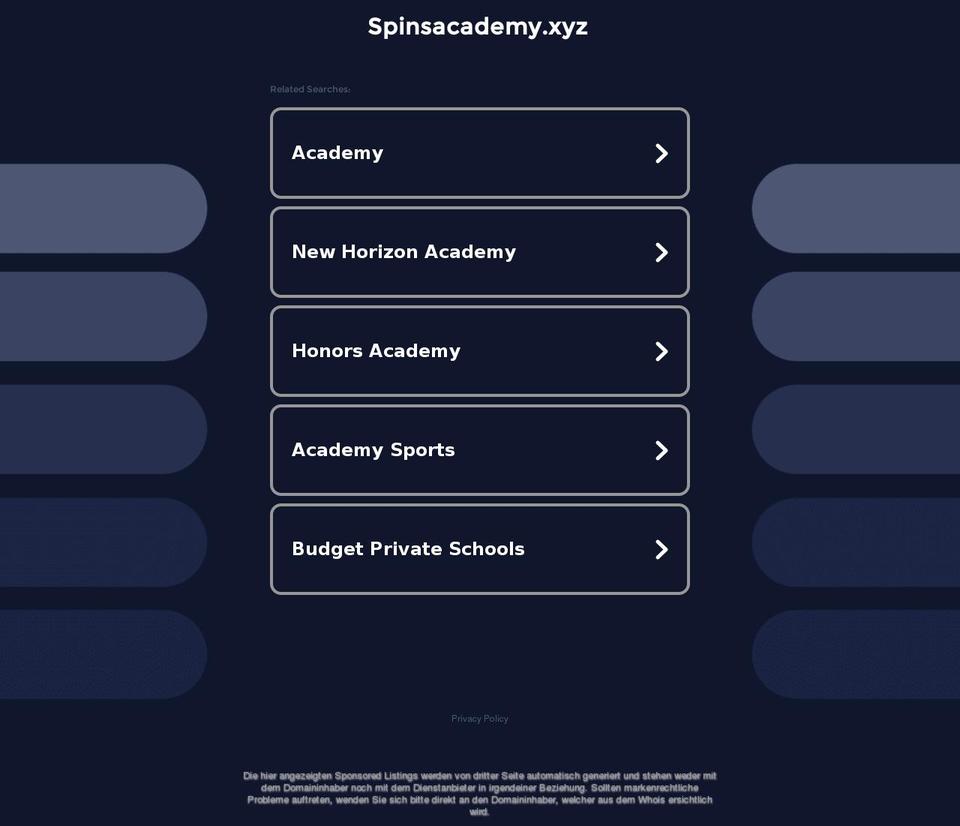 spinsacademy.xyz shopify website screenshot