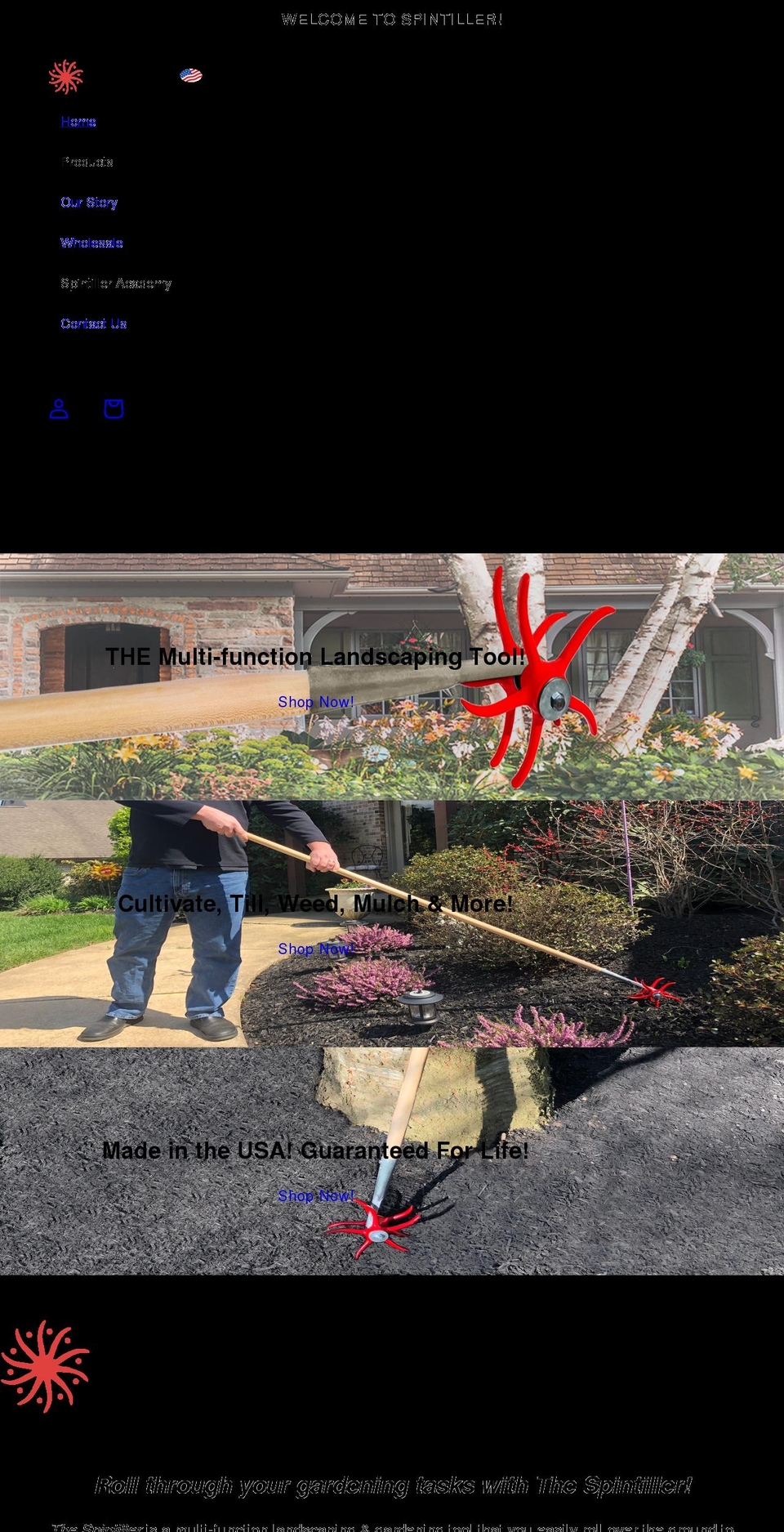 spintiller.com shopify website screenshot