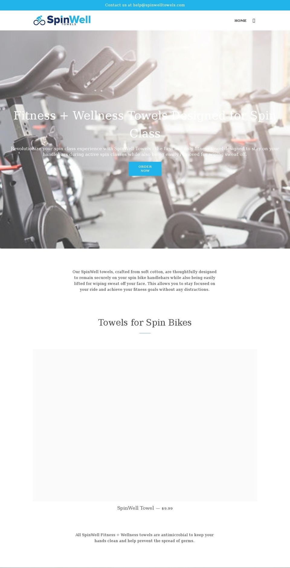 spinwelltowels.com shopify website screenshot