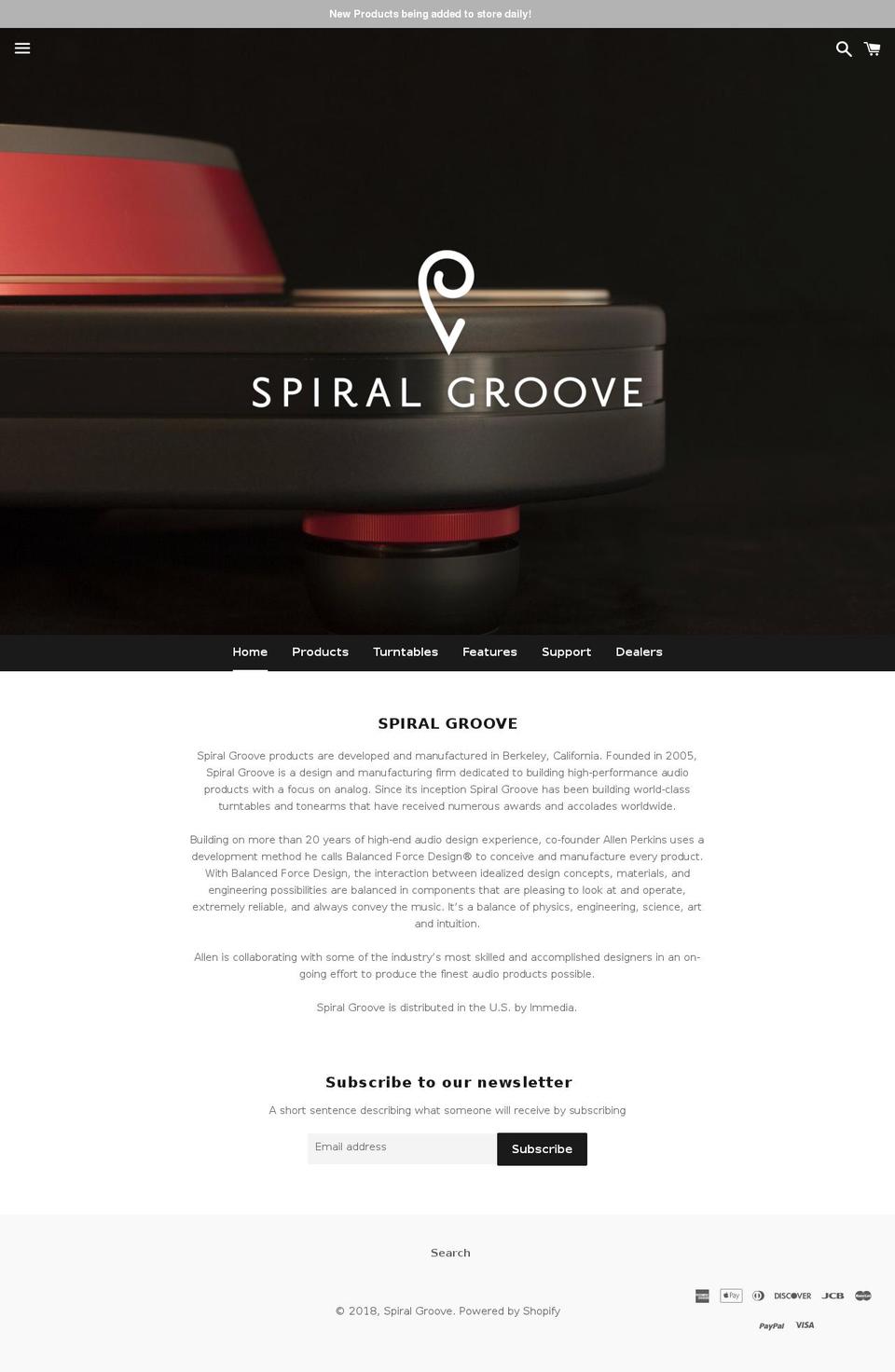 spiral-groove.com shopify website screenshot