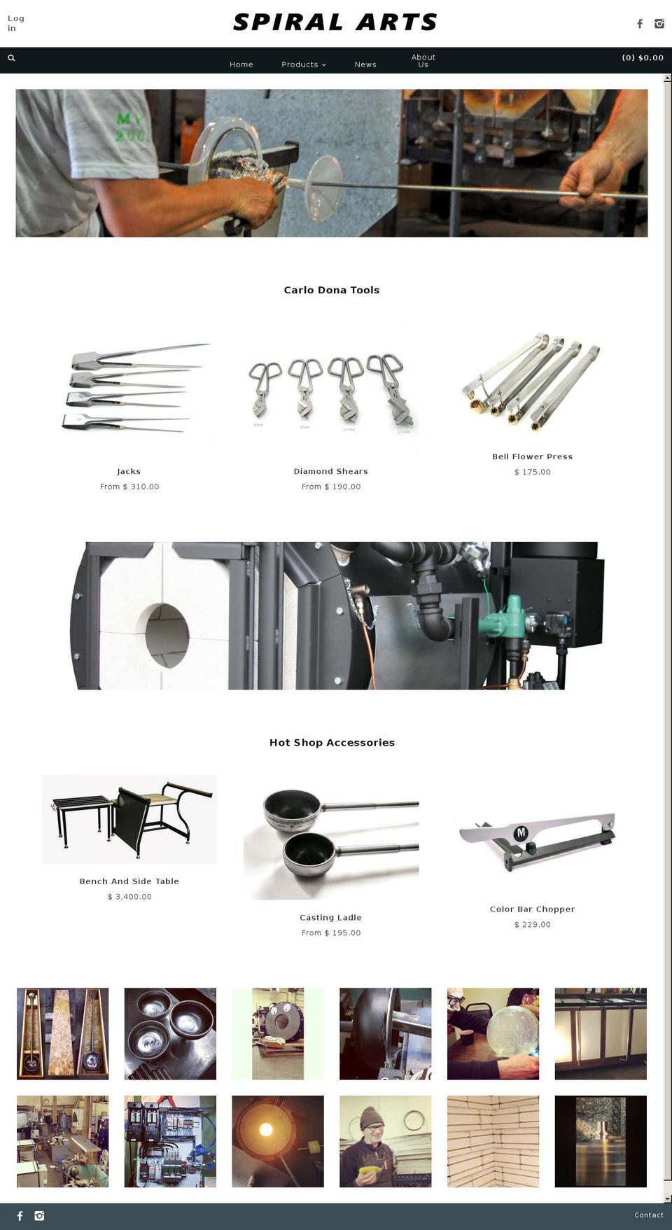 spiralarts.com shopify website screenshot