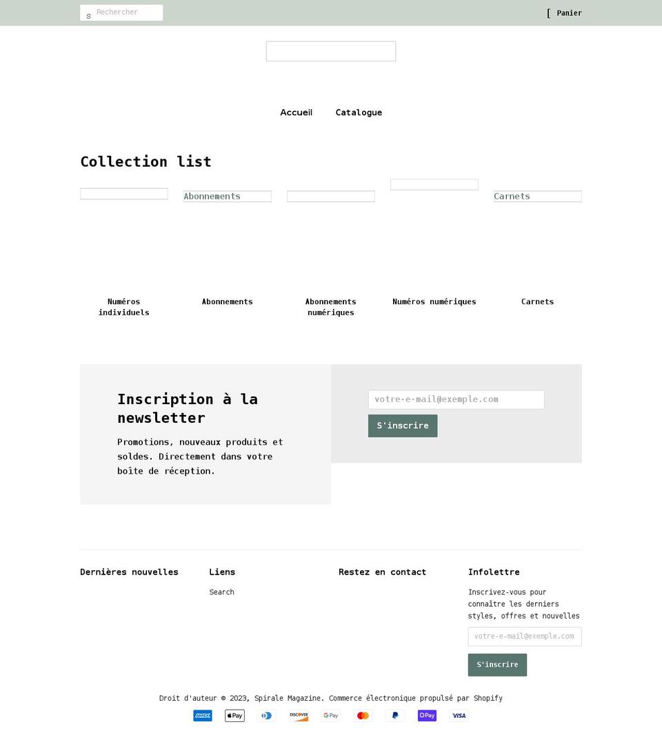 spirale-magazine.myshopify.com shopify website screenshot