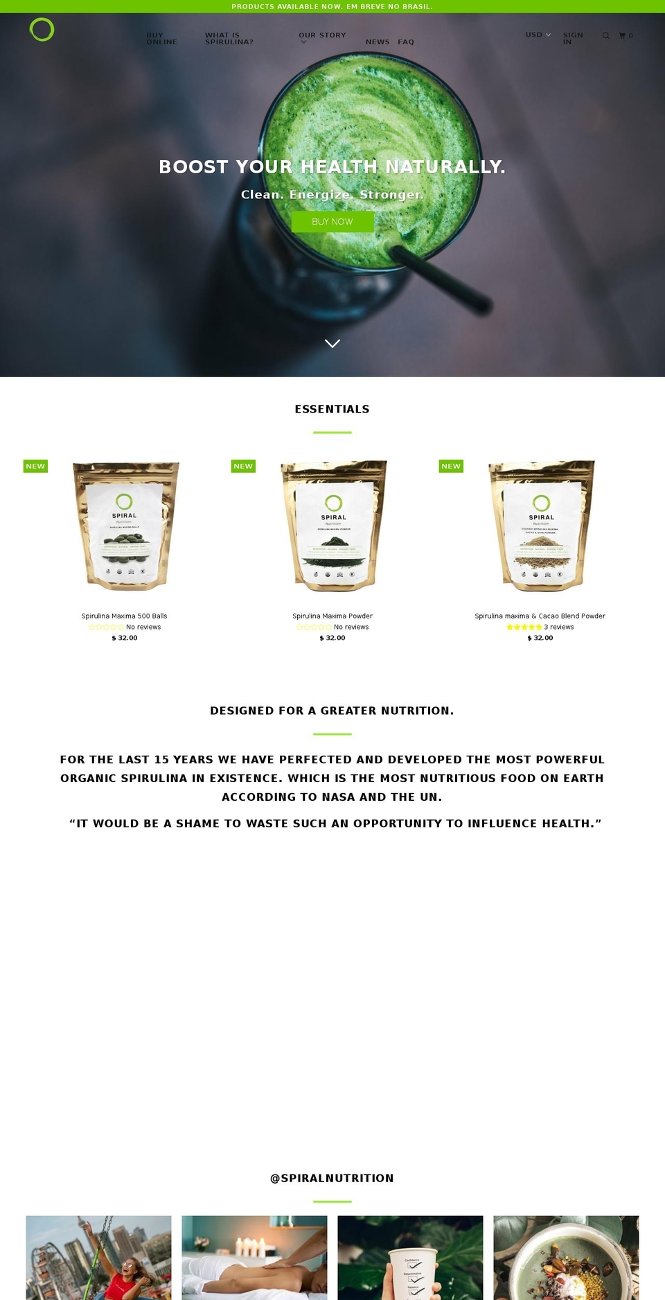 spiralnutrition.com — Shopify storefront screenshot