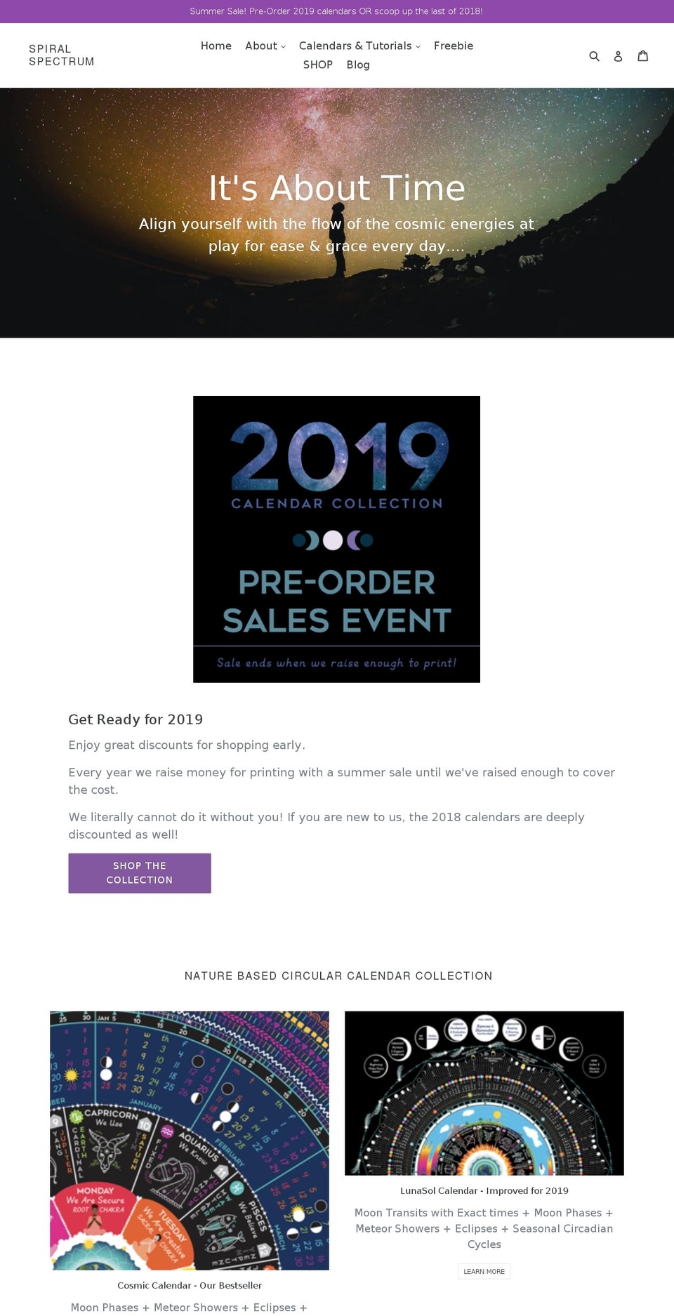 spiralspectrum.com shopify website screenshot