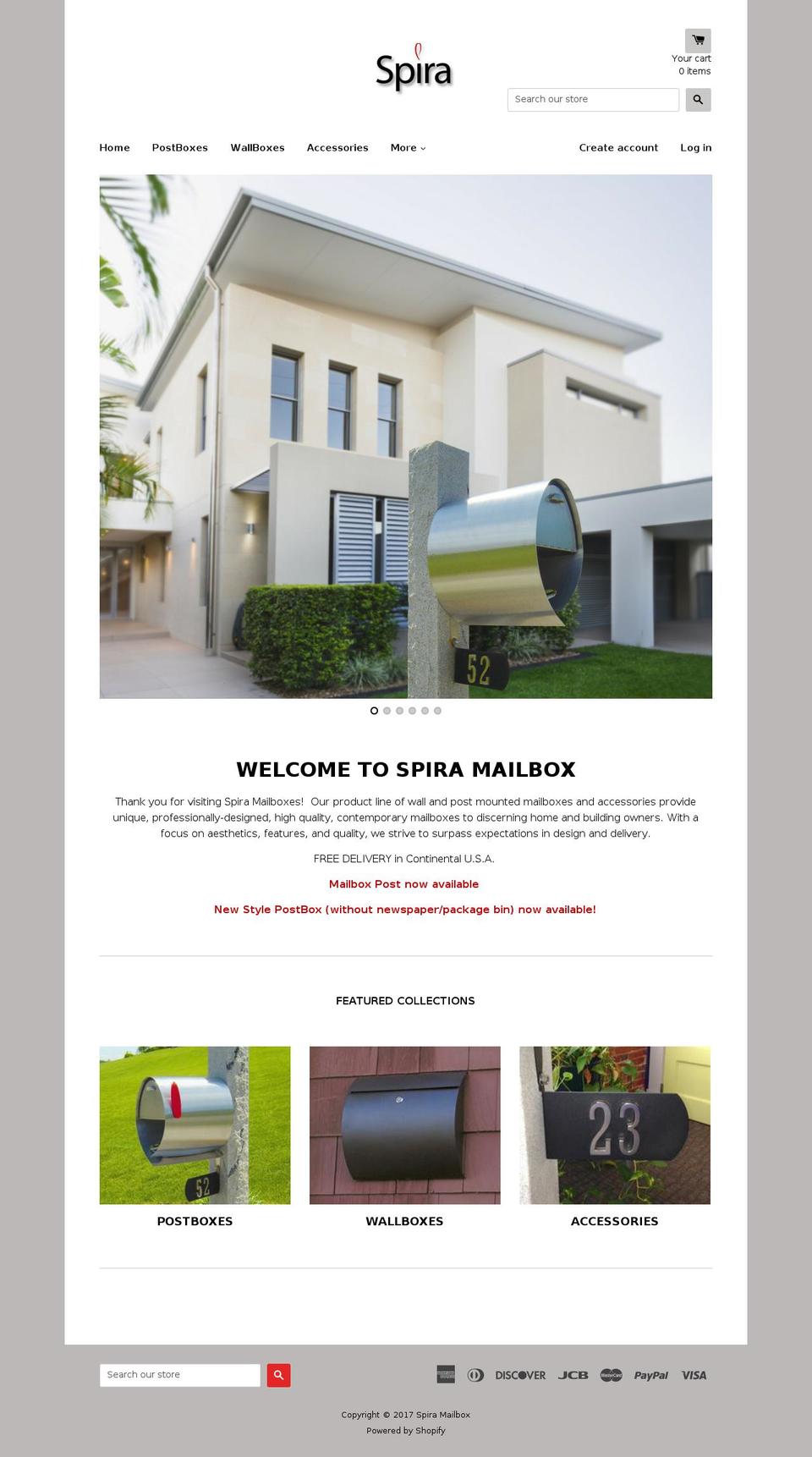 spiramailbox.com shopify website screenshot