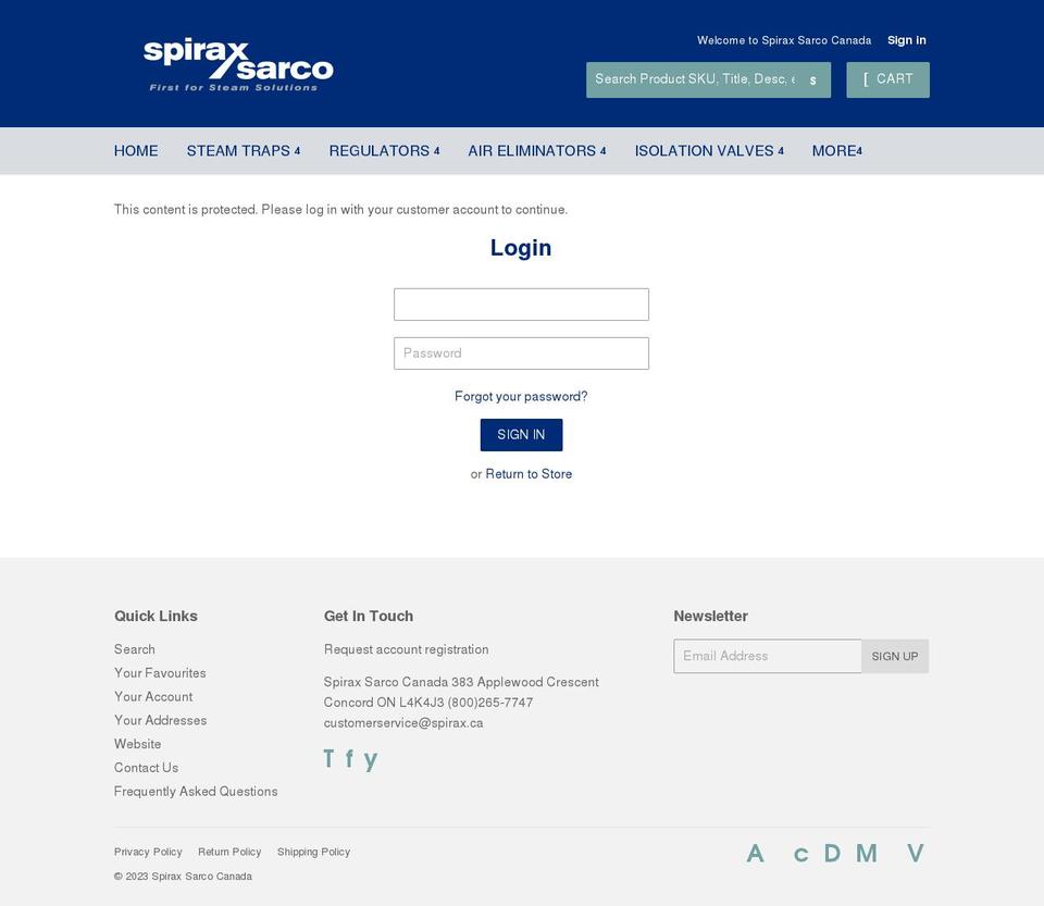 spiraxsarcostore.com shopify website screenshot