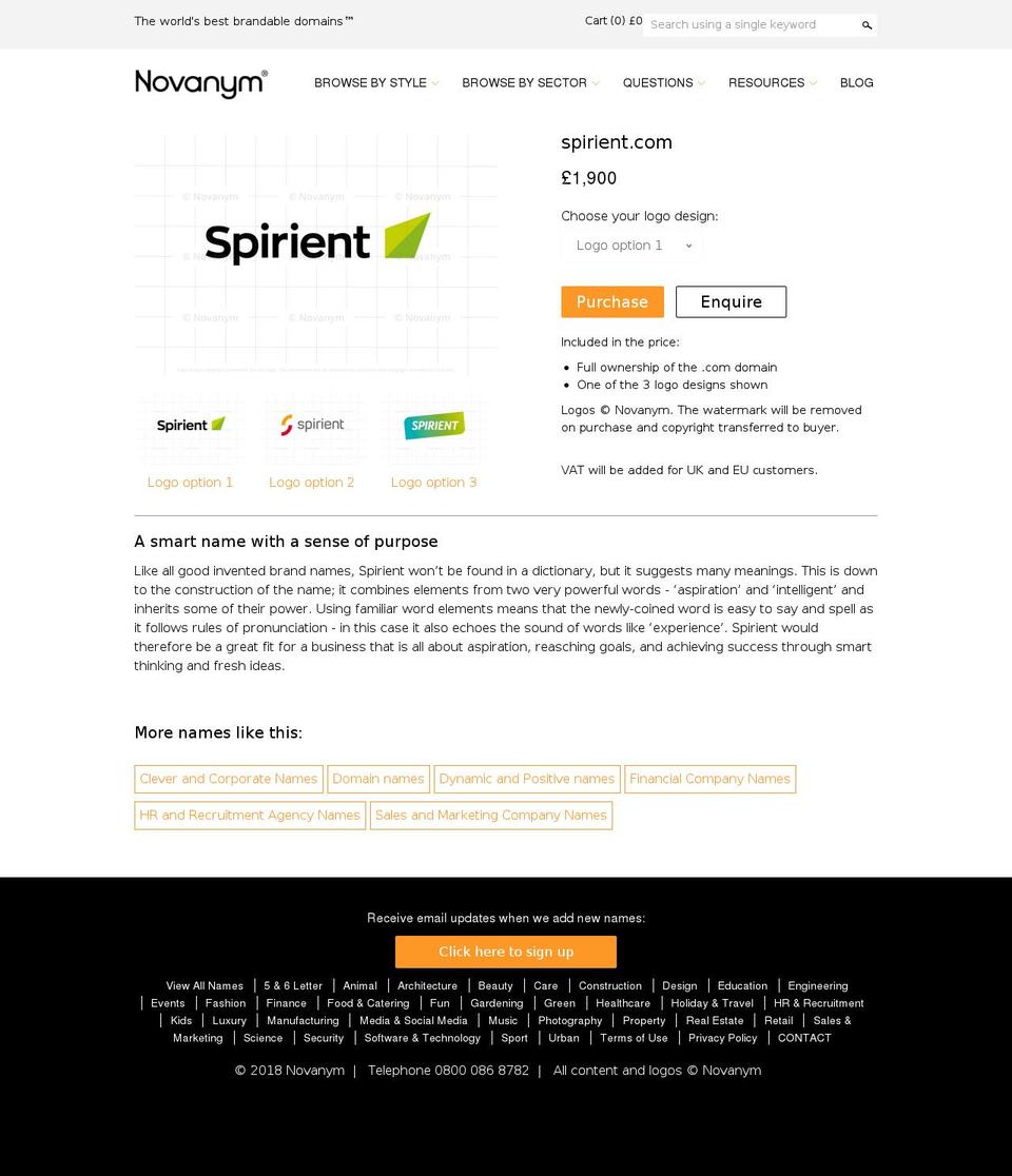 spirient.com — Shopify storefront screenshot