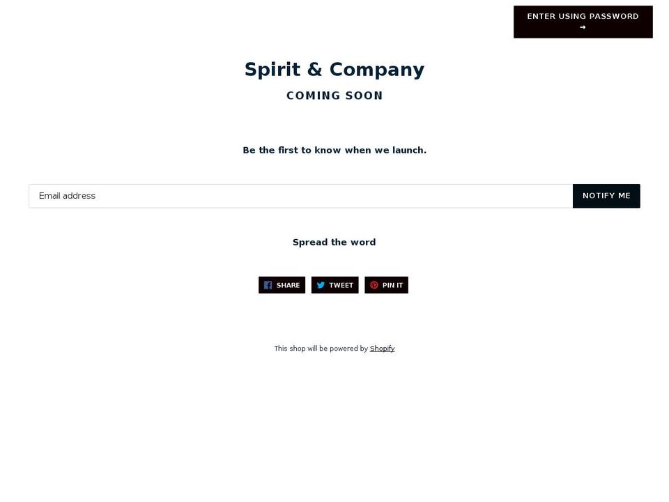spirit-company.com — Shopify storefront screenshot