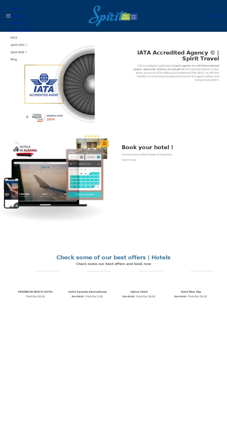 spirit.travel shopify website screenshot