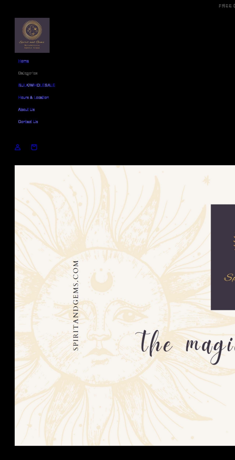 spiritandgems.com shopify website screenshot