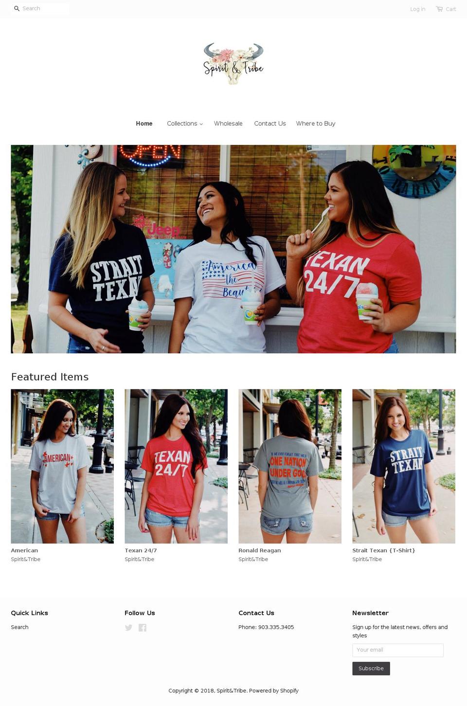 spiritandtribetx.com shopify website screenshot