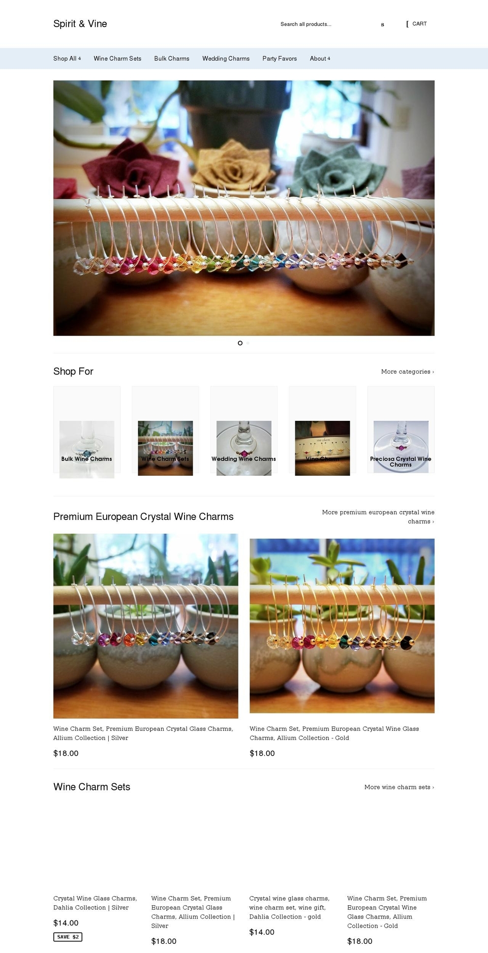 spiritandvine.net shopify website screenshot