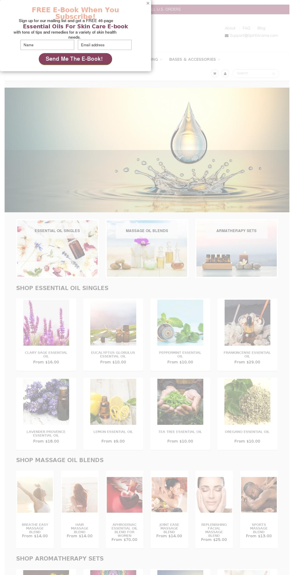 spiritaroma.com — Shopify storefront screenshot