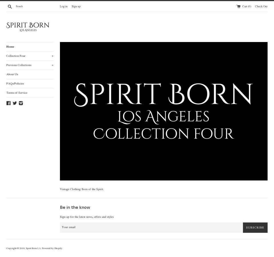 spiritbornla.com shopify website screenshot