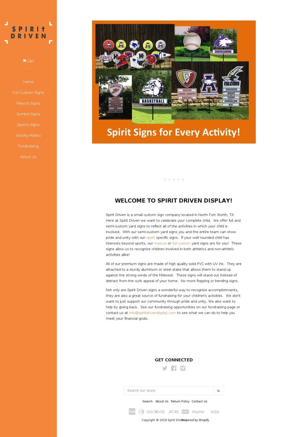 spiritdrivendisplay.org shopify website screenshot