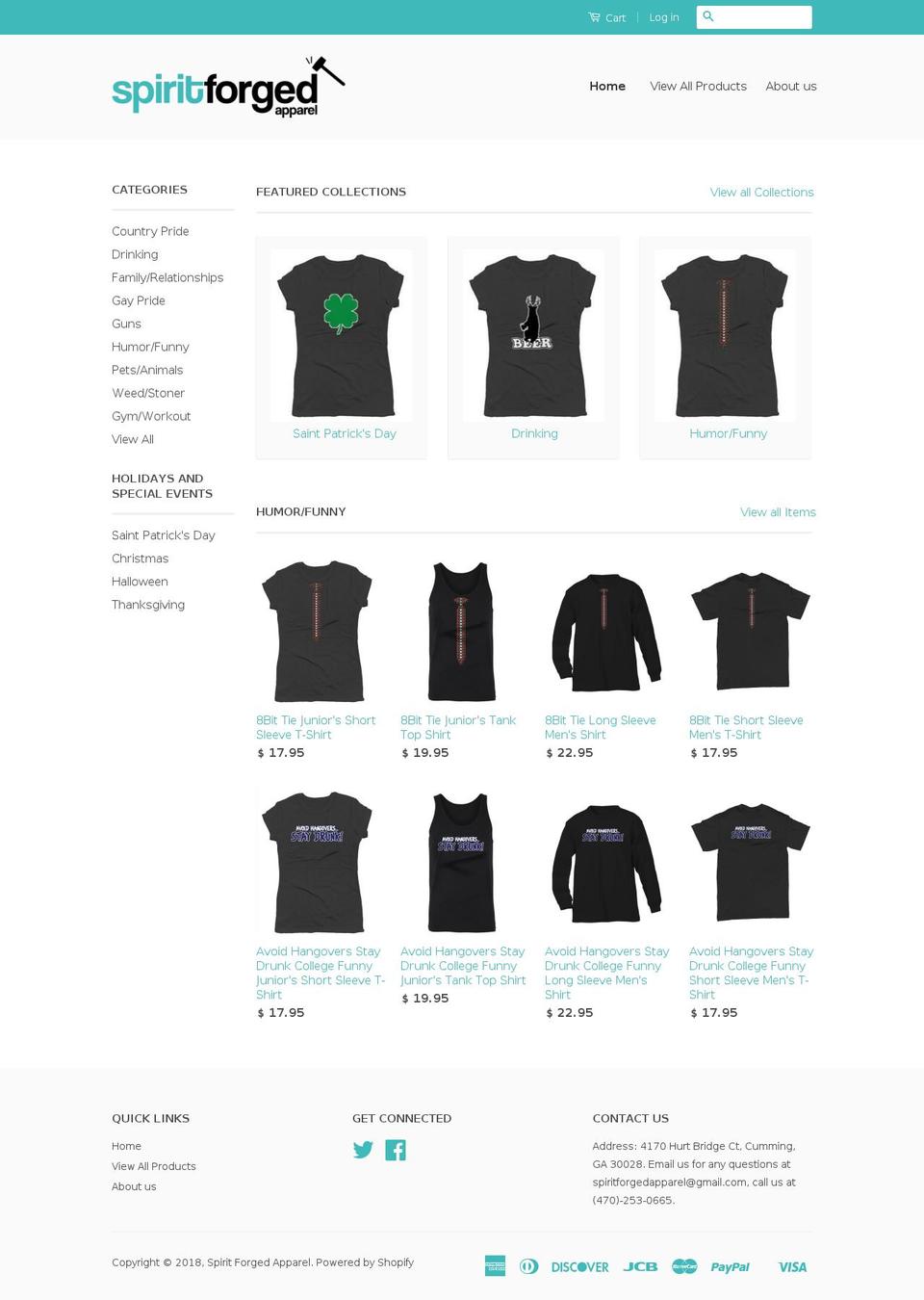 spiritforged.com shopify website screenshot