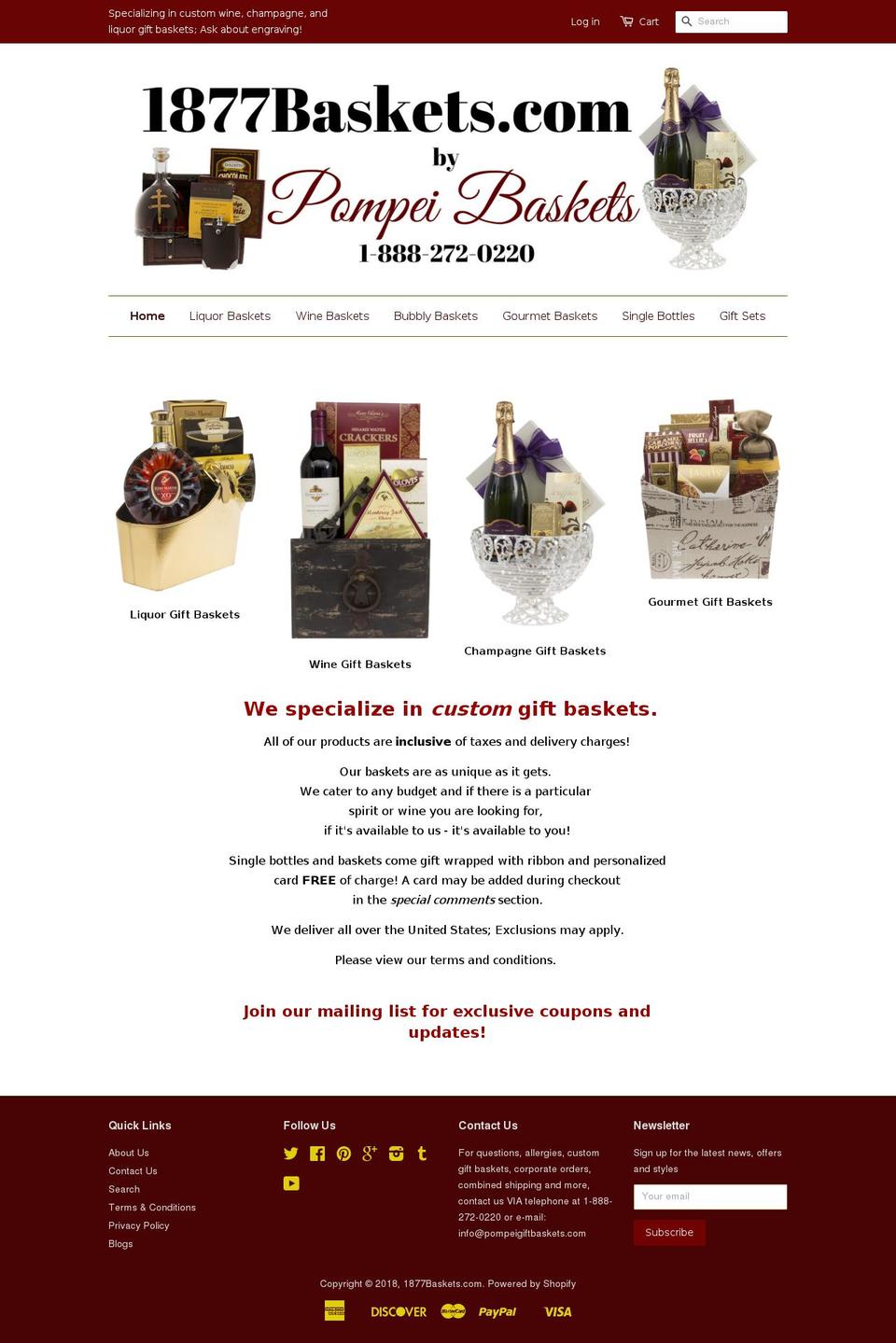 spiritgiftbaskets.com shopify website screenshot