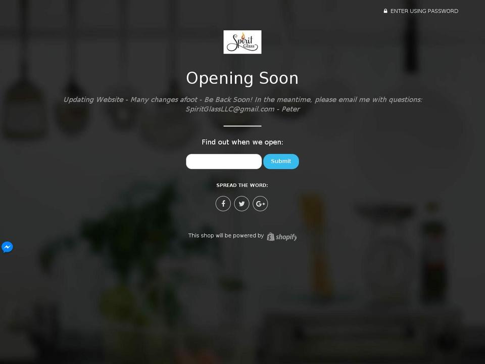 spiritglassllc.com — Shopify storefront screenshot