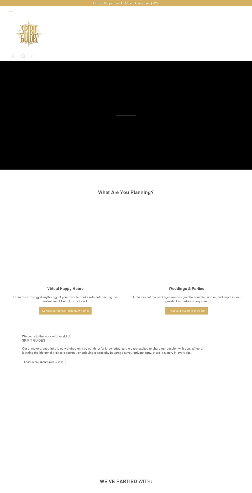 spiritguidescocktails.com shopify website screenshot