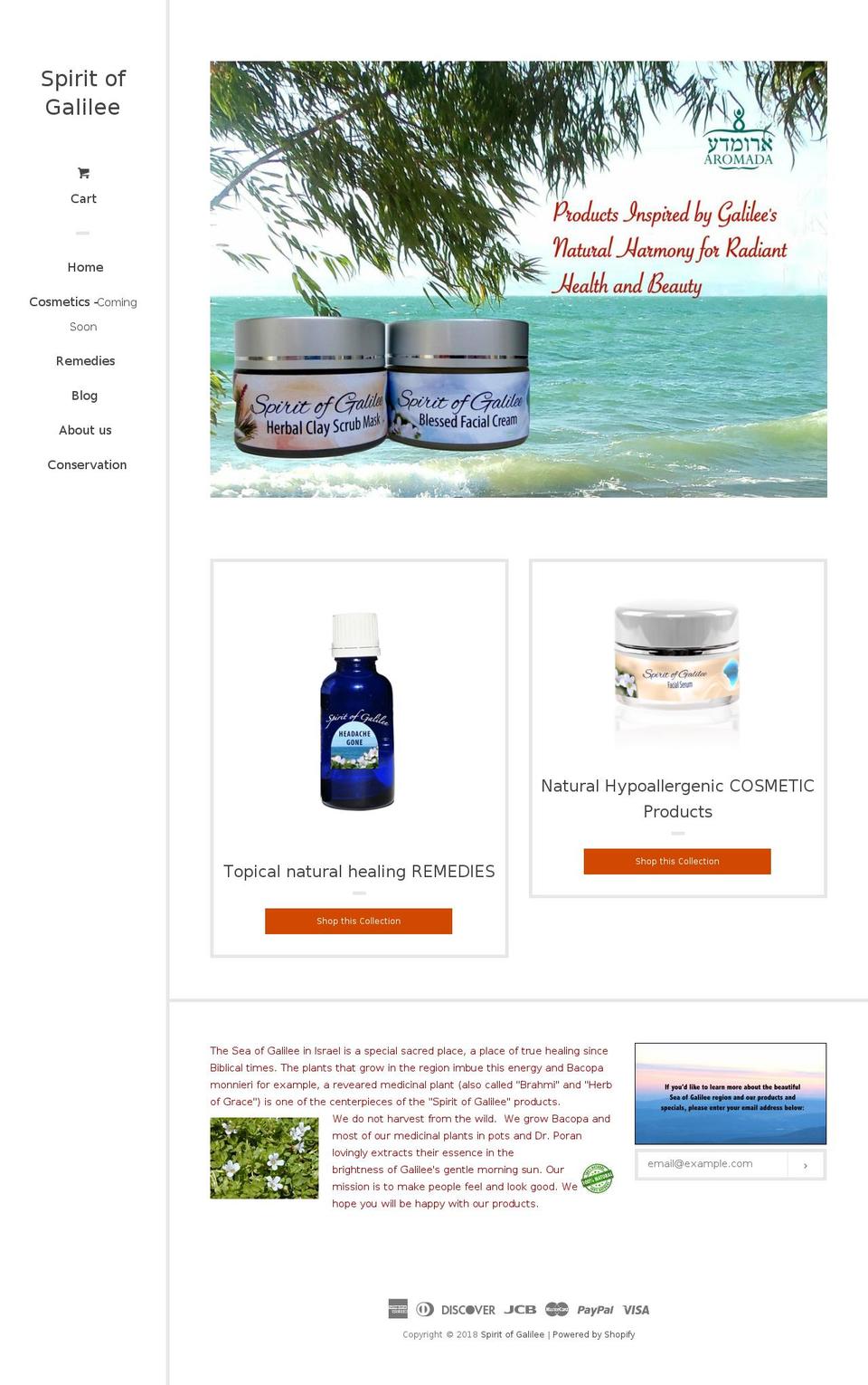 spiritofgalilee.com — Shopify storefront screenshot