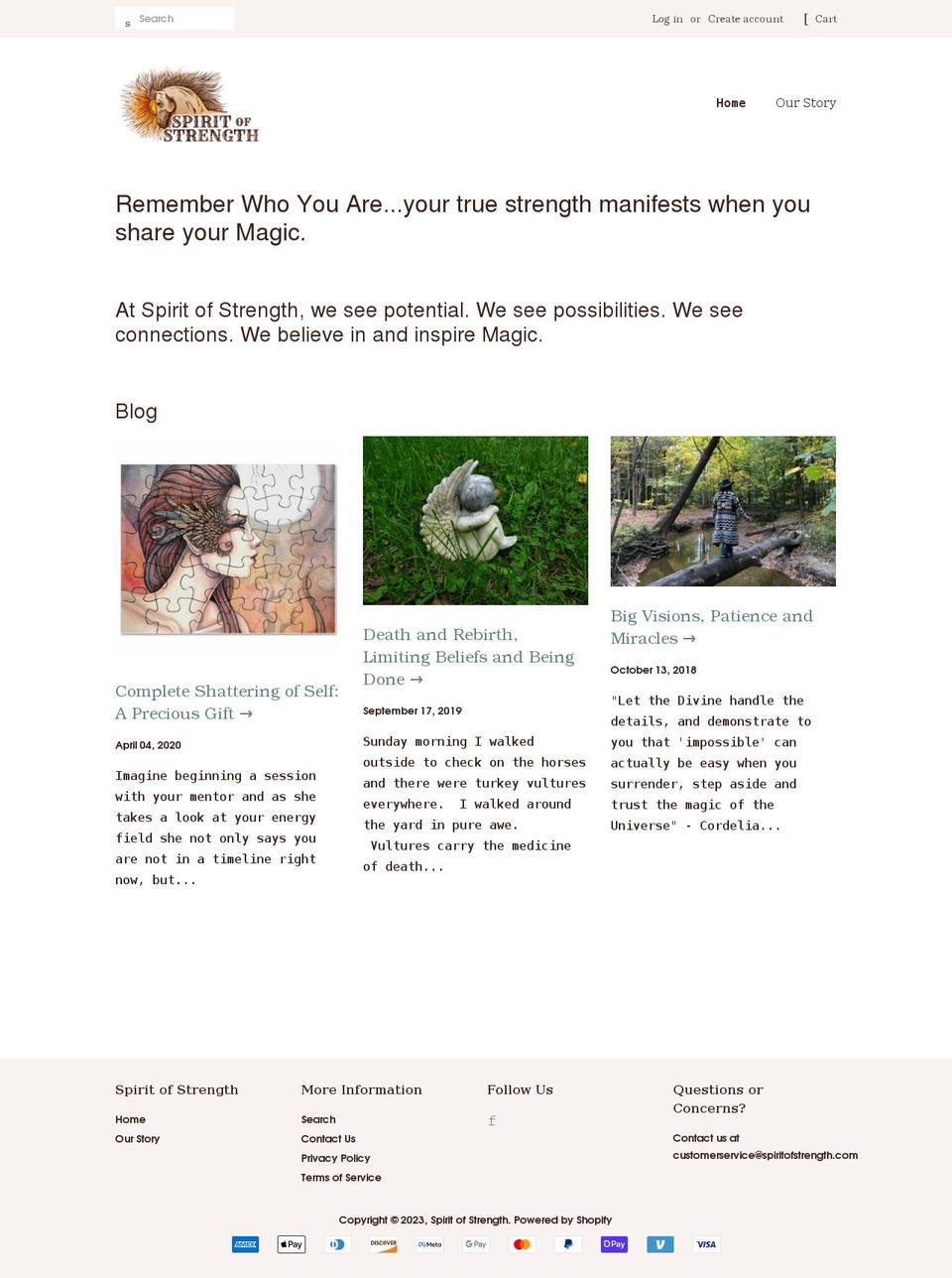 spiritofstrength.com shopify website screenshot