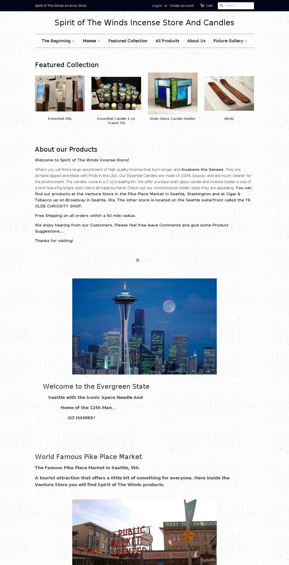 spiritofthewindsincensestore.com shopify website screenshot