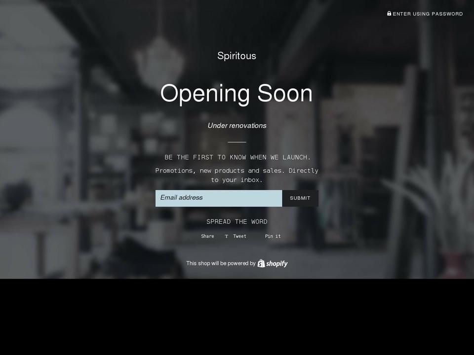 spiritousworld.com shopify website screenshot