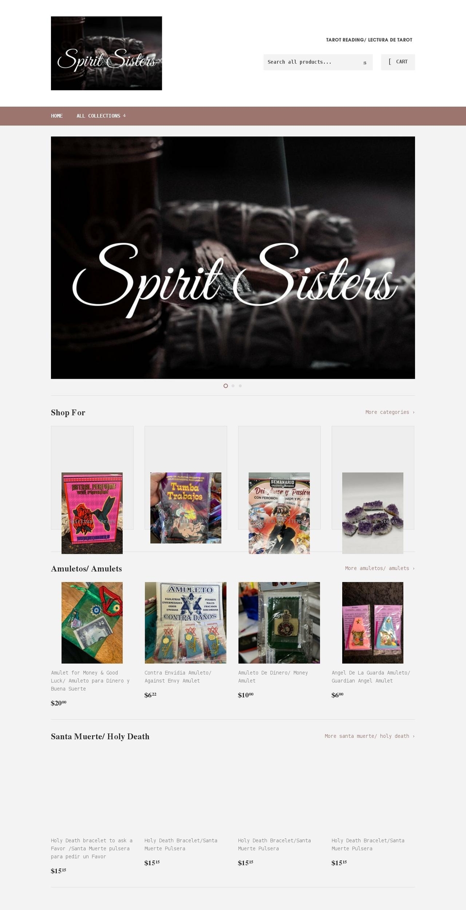spiritsisterss.com shopify website screenshot