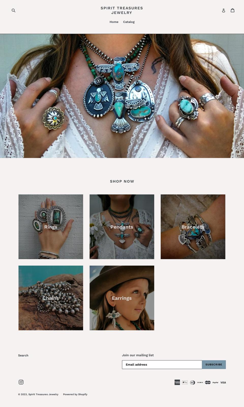 spirittreasuresjewelry.com shopify website screenshot