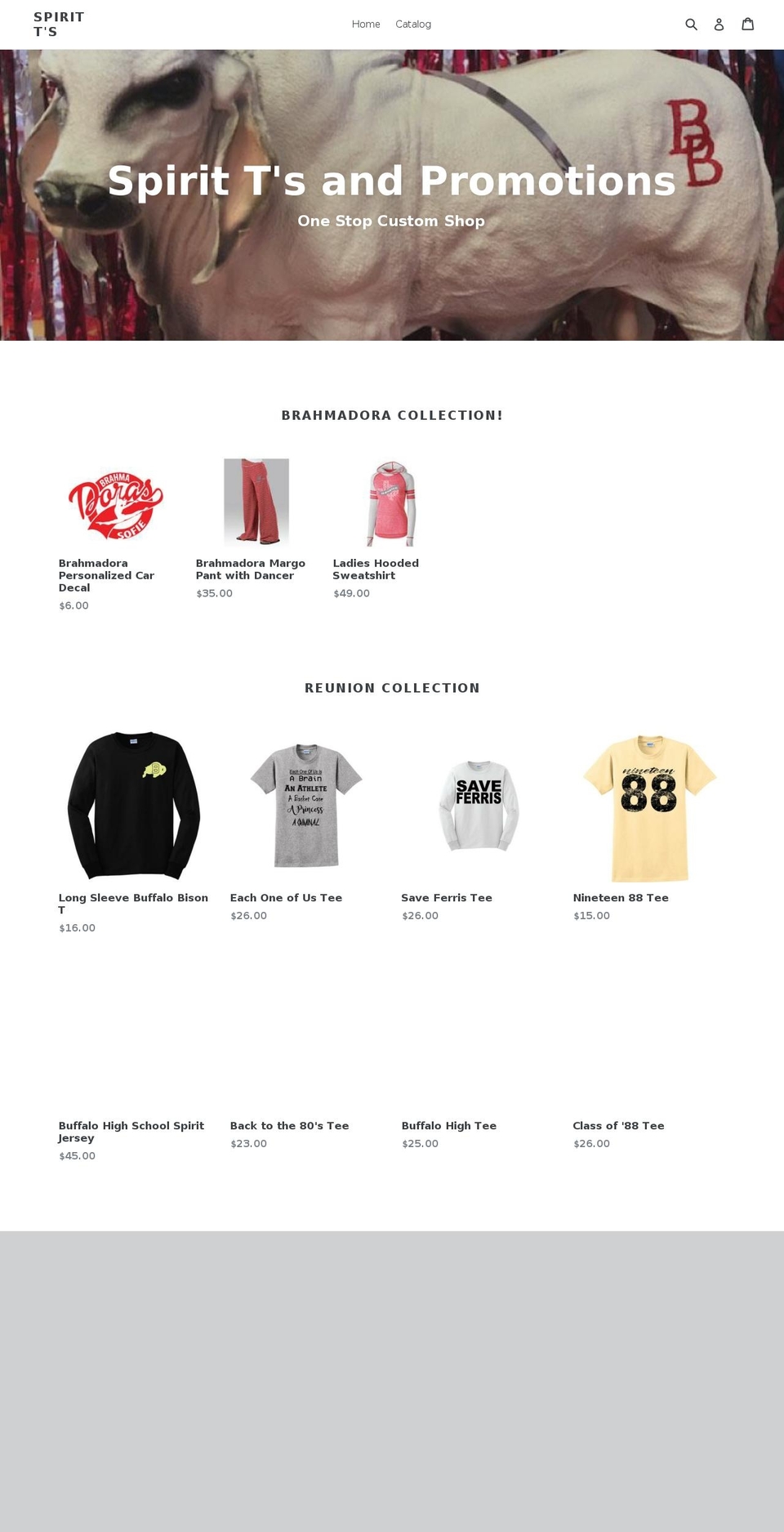 spirittsandpromotions.com shopify website screenshot