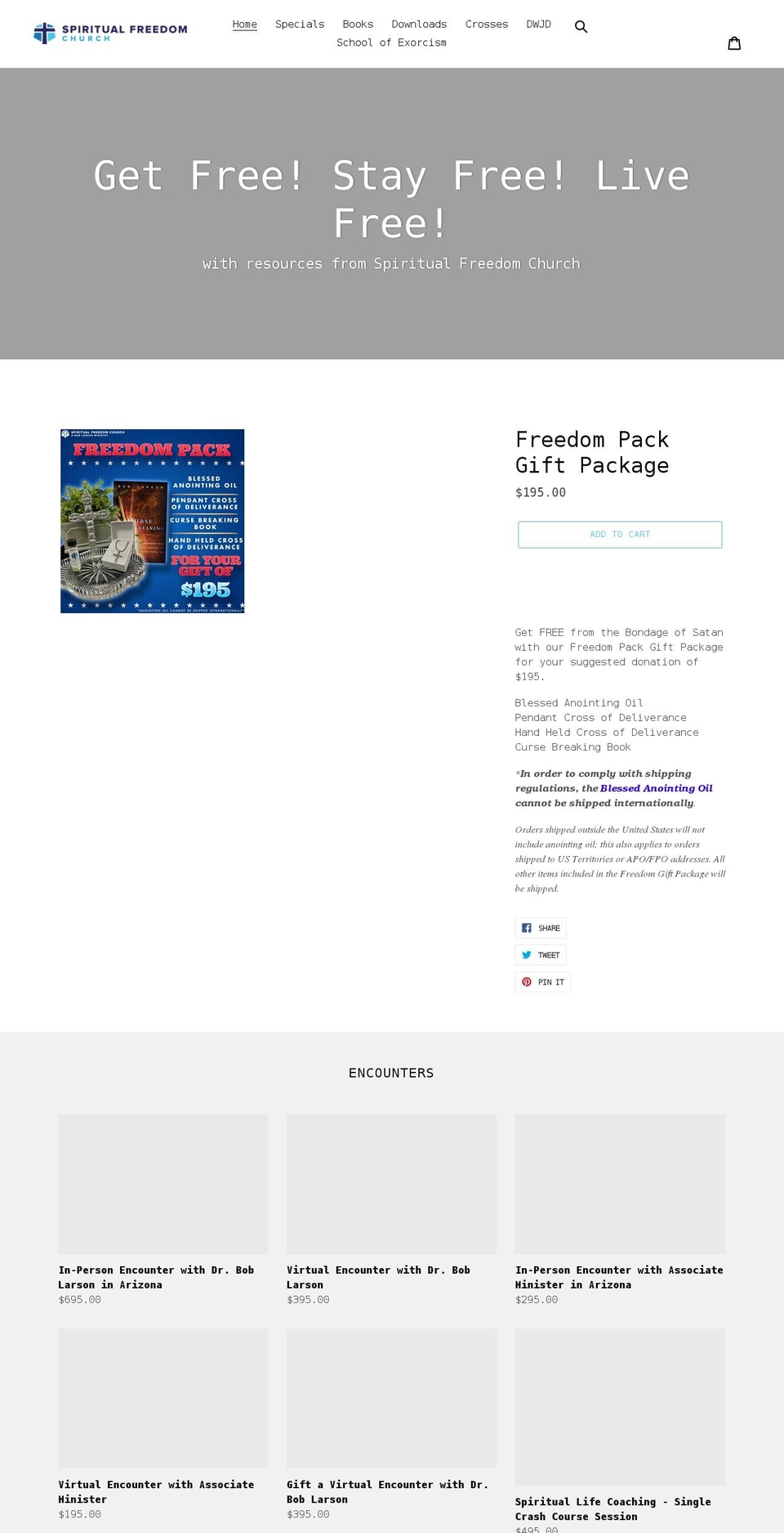 spiritual-freedom-church.myshopify.com shopify website screenshot