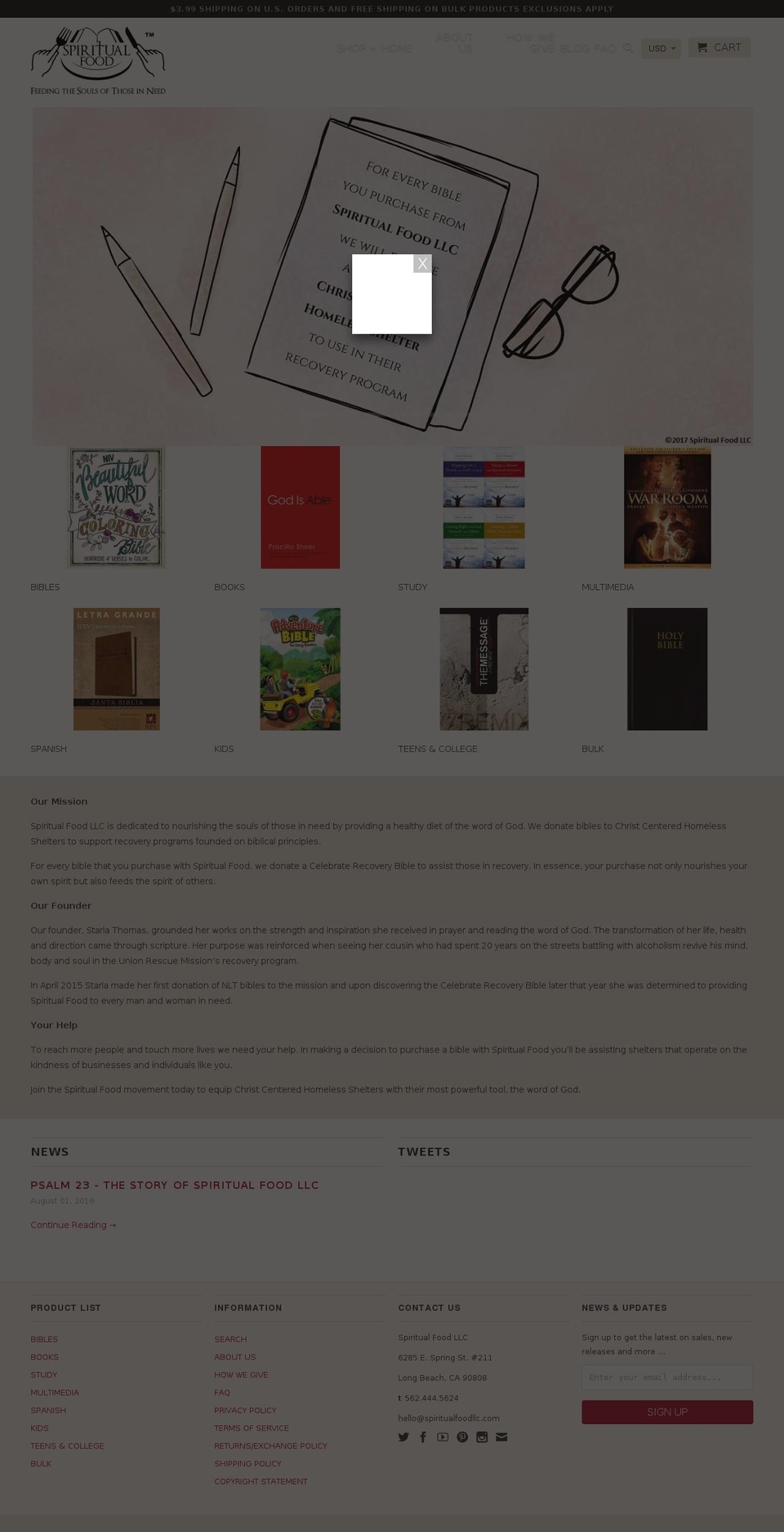 spiritualfoodllc.com shopify website screenshot