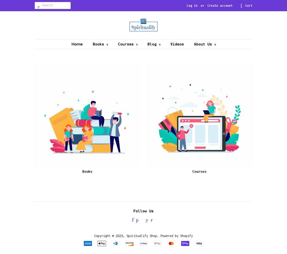 spiritualify.shop shopify website screenshot