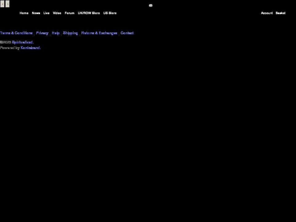 spiritualized.com shopify website screenshot