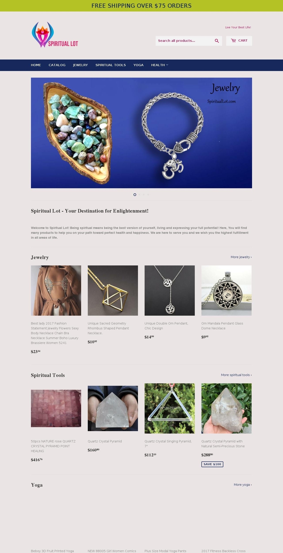 spirituallot.com — Shopify storefront screenshot